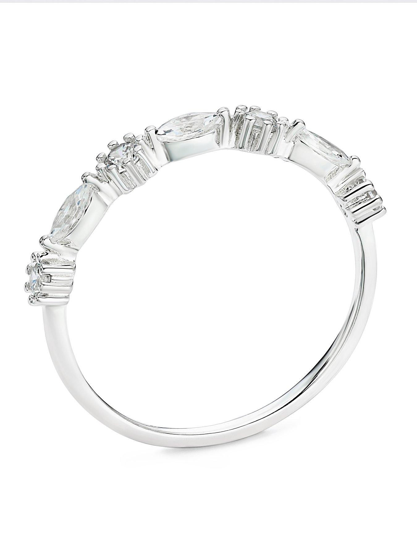 Image 3 of 3 of Ernest Jones Sterling Silver Cubic Zirconia Round & Marquise Cut Ring