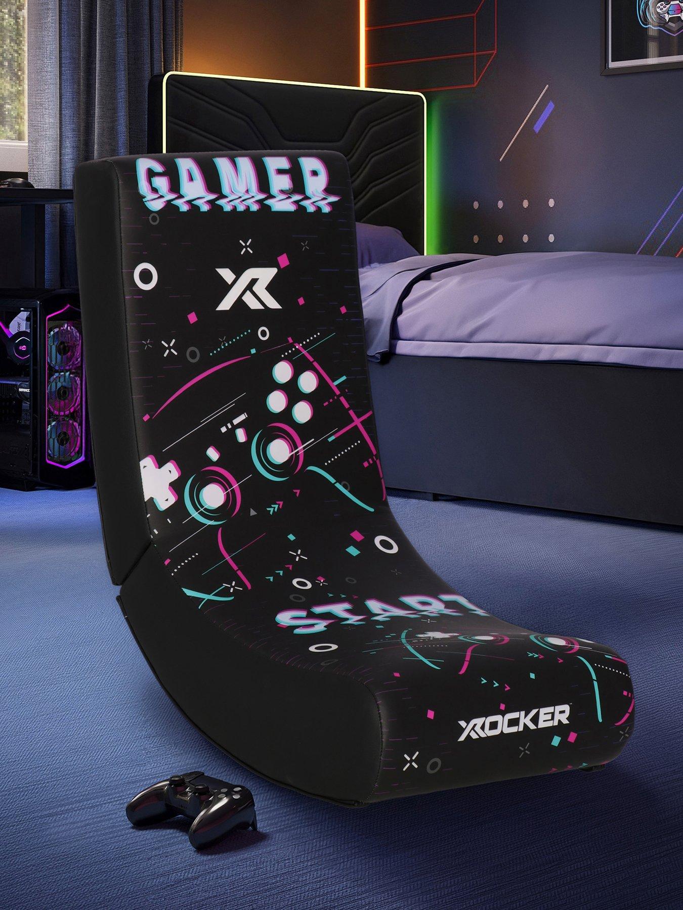 Image 1 of 7 of X Rocker X Rocker Video Rocker Gaming Chair for Kids - Glitch Black Exclusive to Very