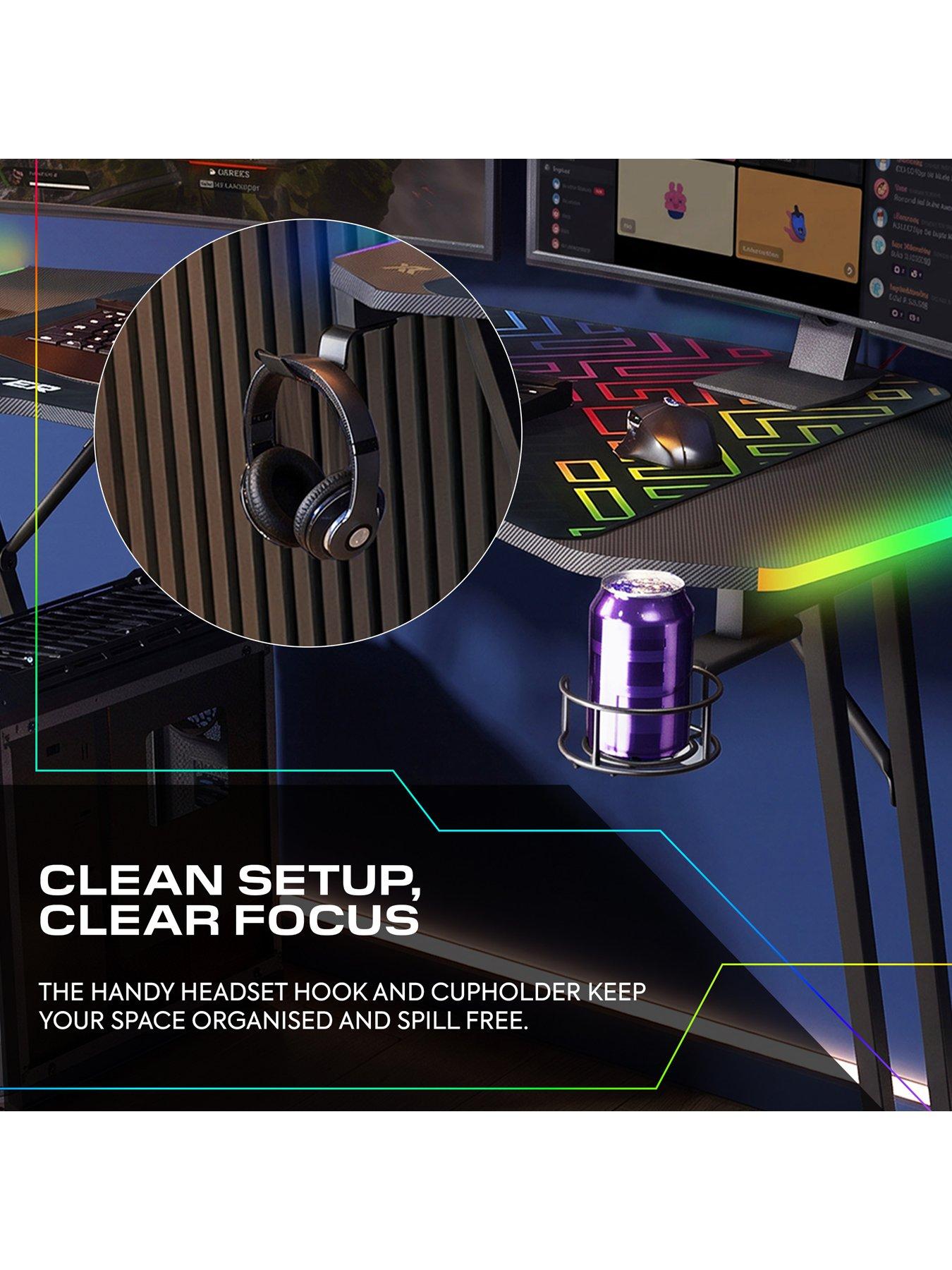 Image 5 of 6 of X Rocker X Rocker Panther Evo RGB 120cm Gaming Desk with Mousepad - Black Exclusive to Very