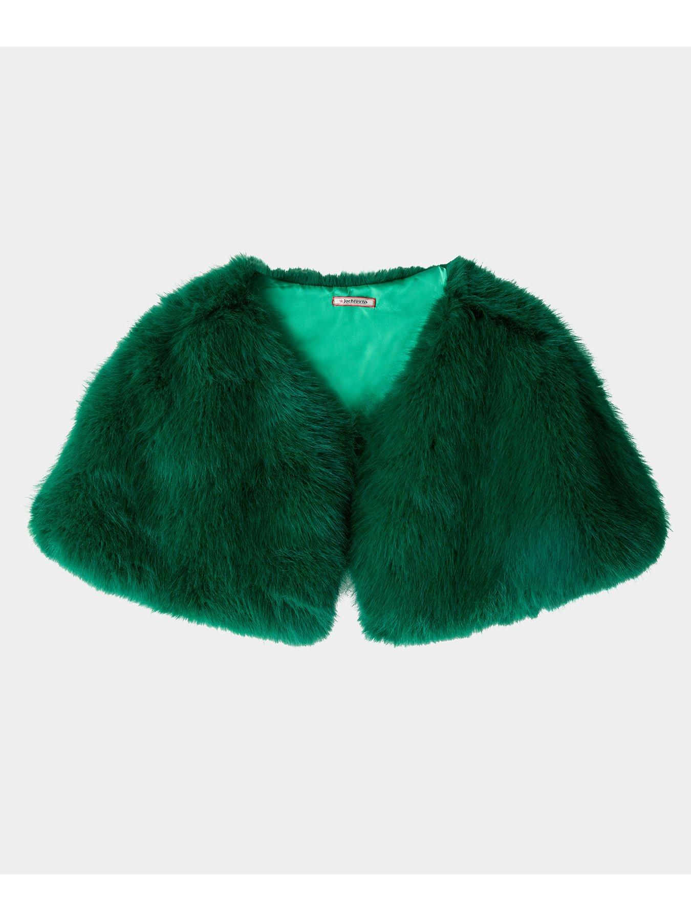 Image 5 of 5 of Joe Browns Womens Glamourous Faux Fur Cape - Green