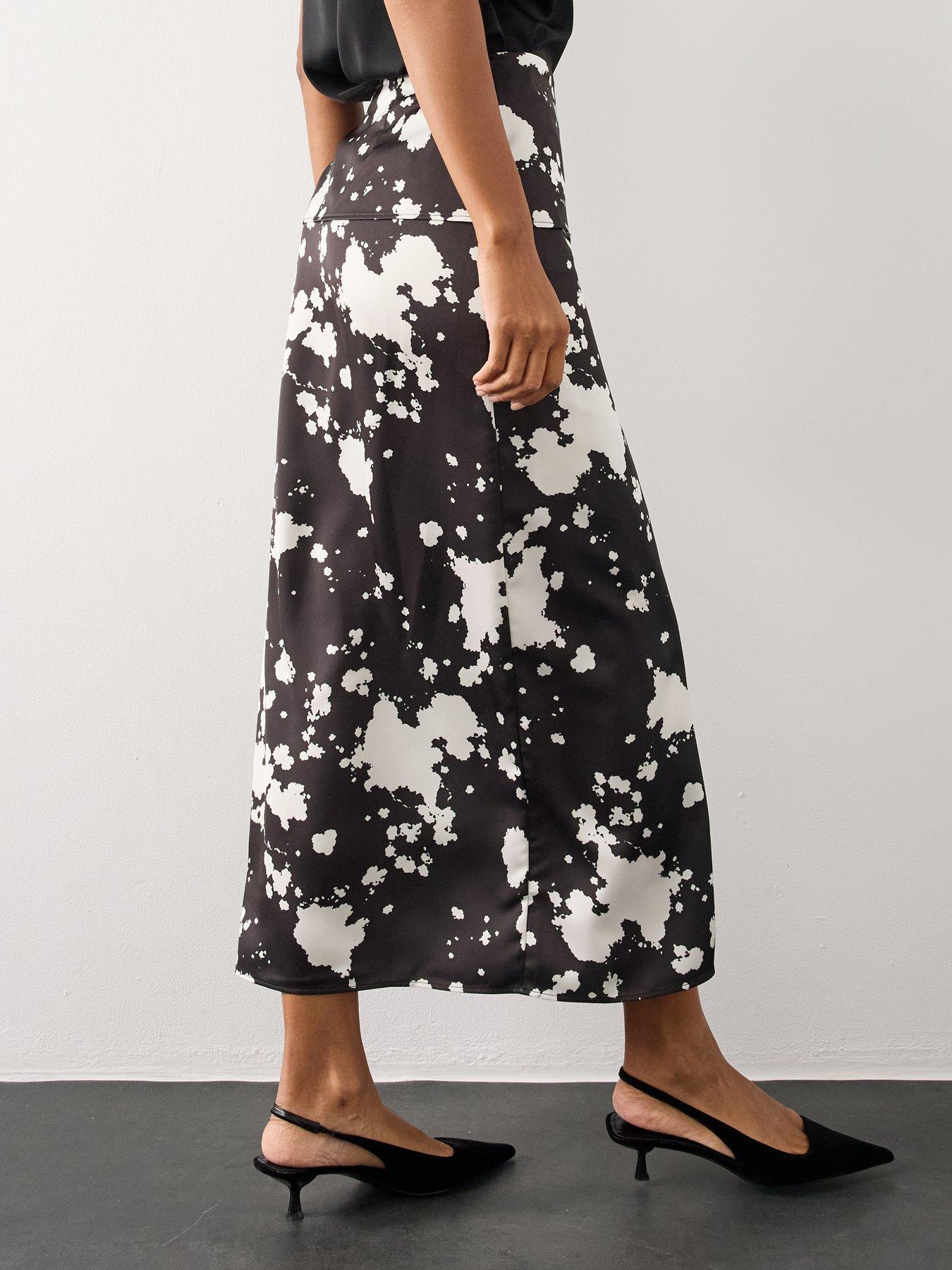 Image 2 of 6 of The Very Collection Animal Print Satin Wrap Midi Skirt