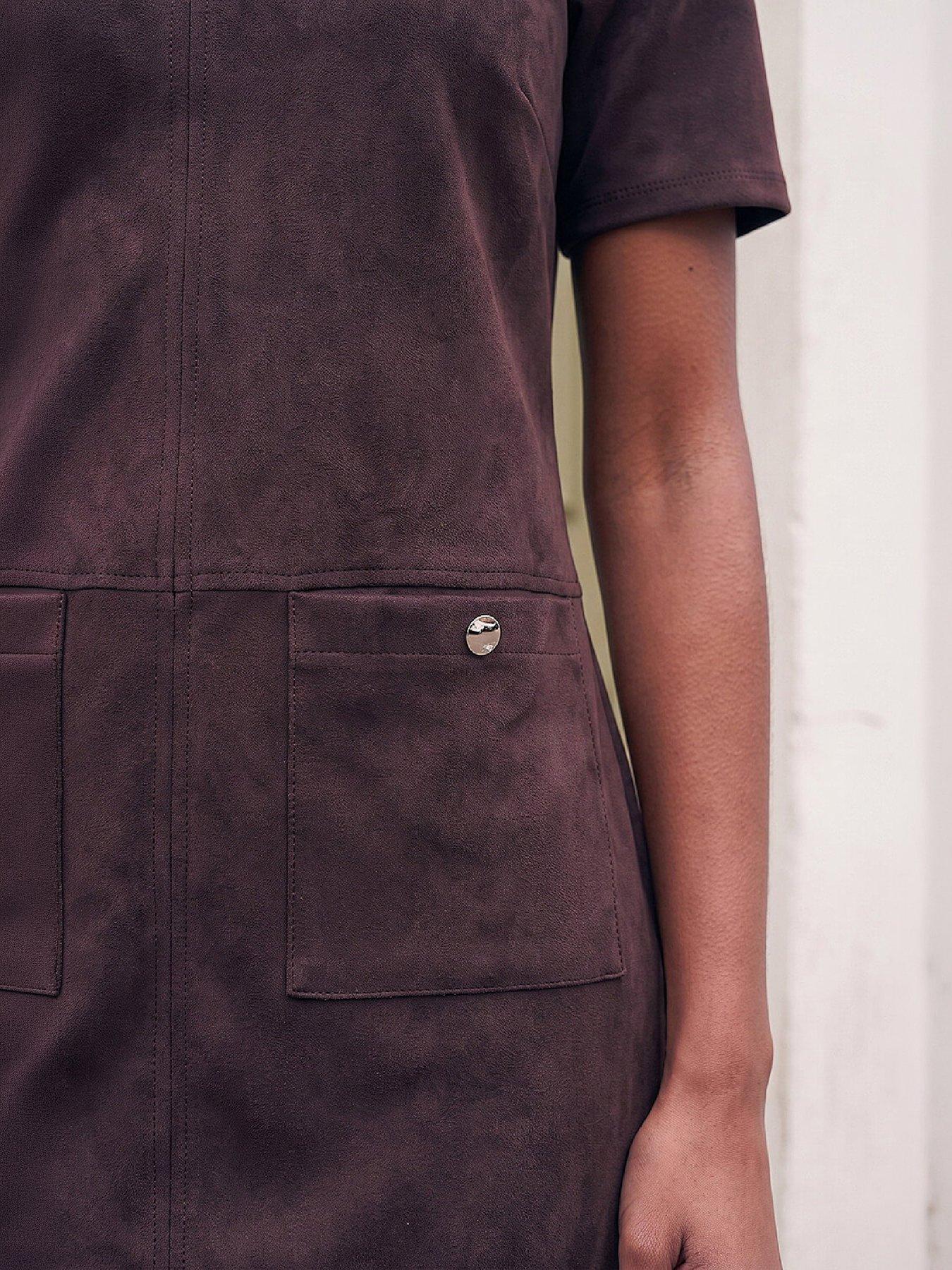 Image 2 of 4 of Roman Petite Faux Suede Dress