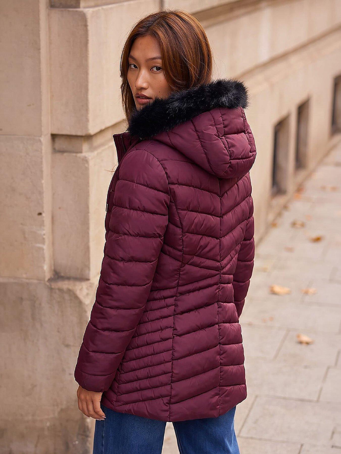 Image 3 of 4 of Roman Faux Fur Hooded Coat
