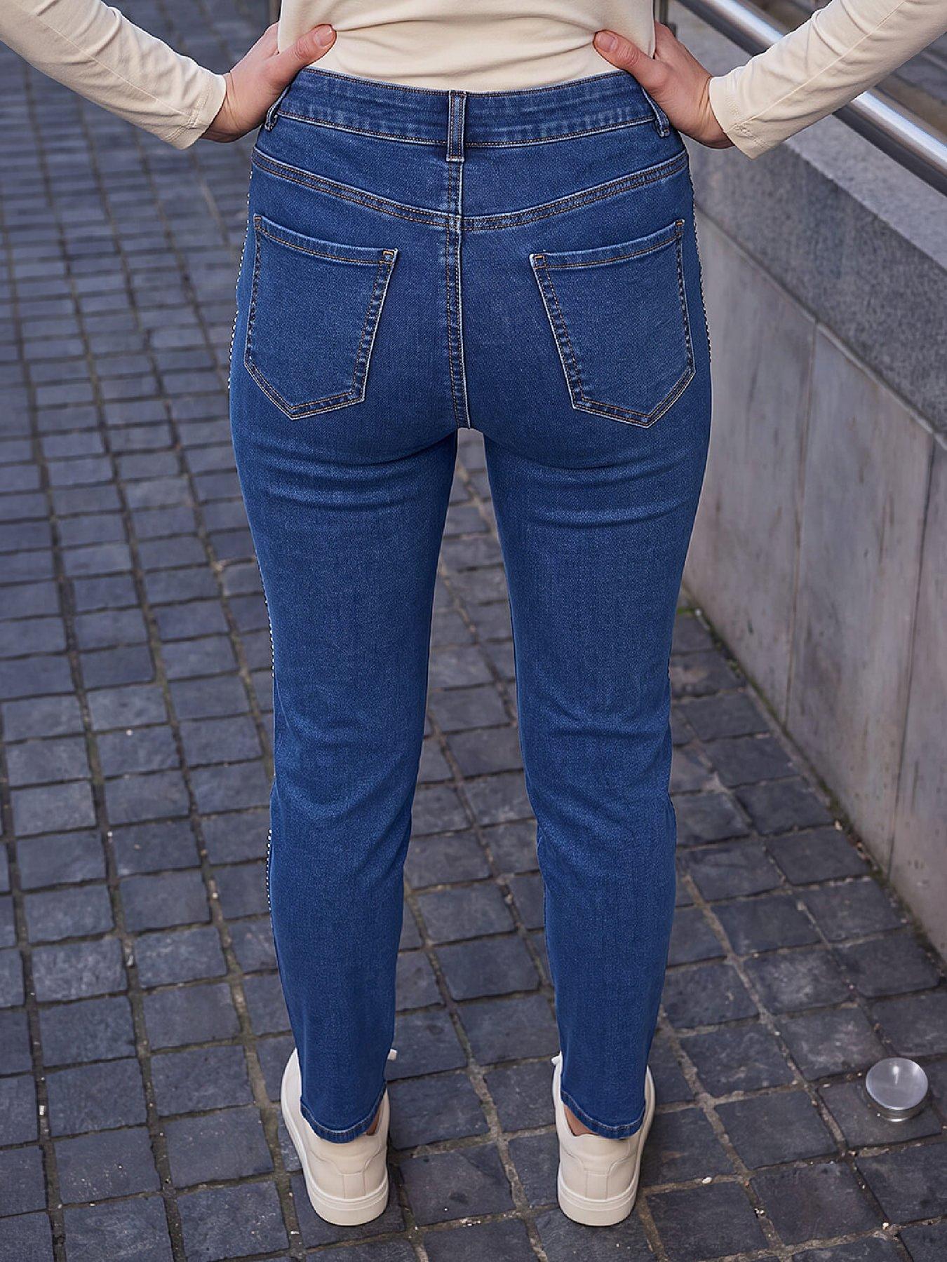 Image 3 of 4 of Roman Hot Fix Side Slim Denim Trouser