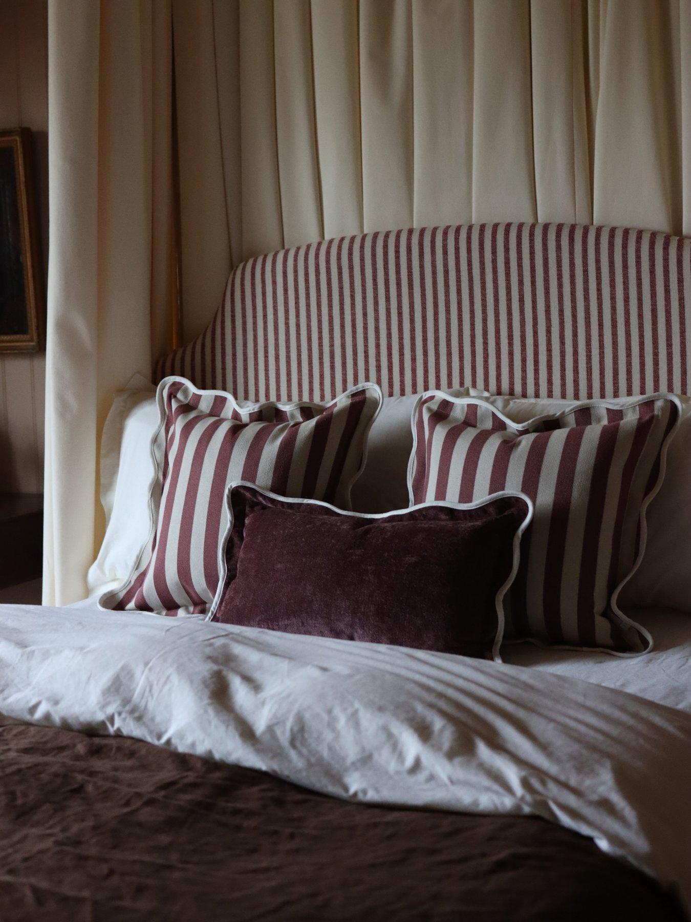 Image 4 of 7 of Ellenvale Interiors Chloe Stripe Scalloped Edge Cushion Cover 45x45