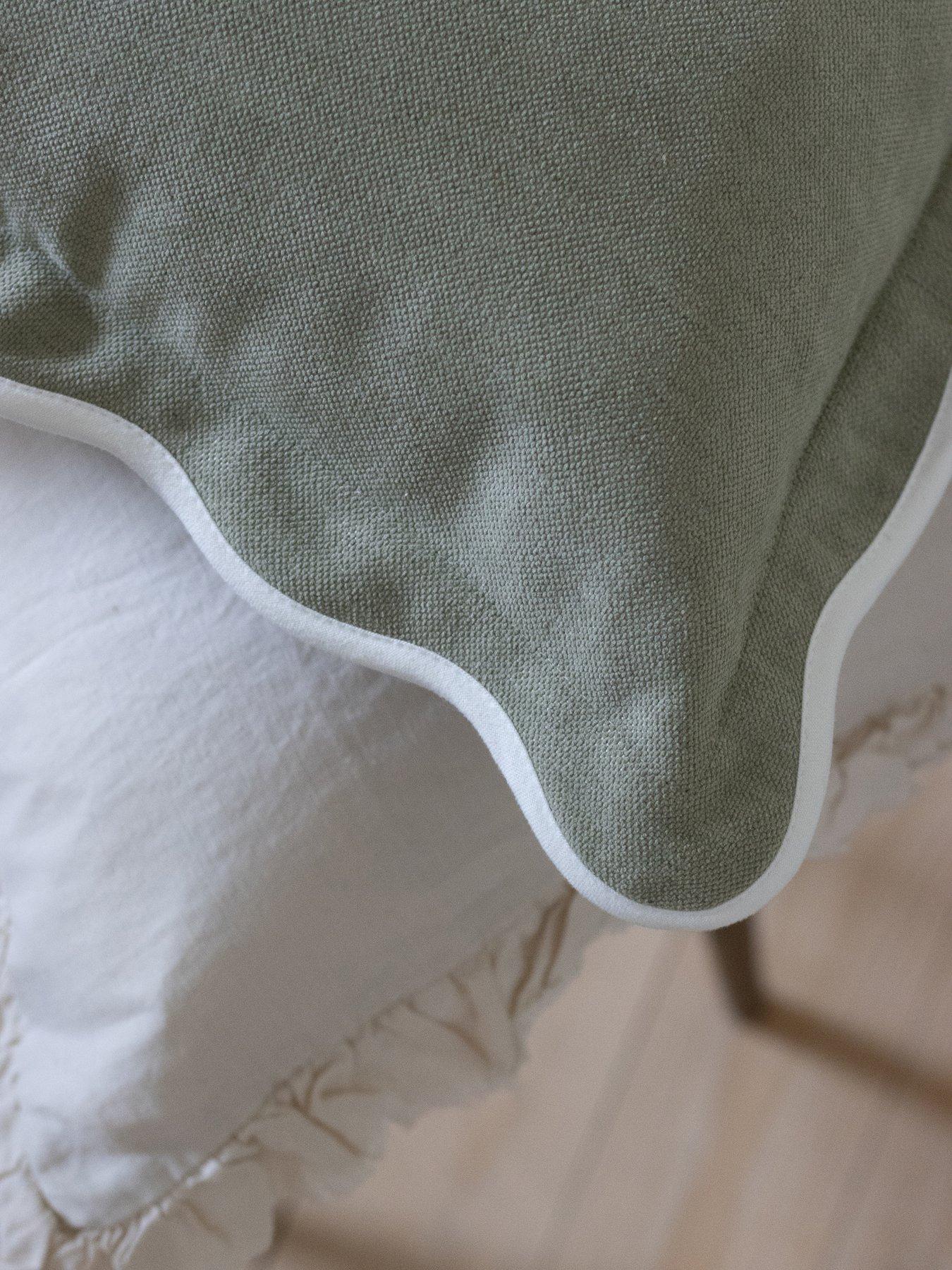 Image 4 of 7 of Ellenvale Interiors Chloe Scalloped Edge Cushion Cover 45x45