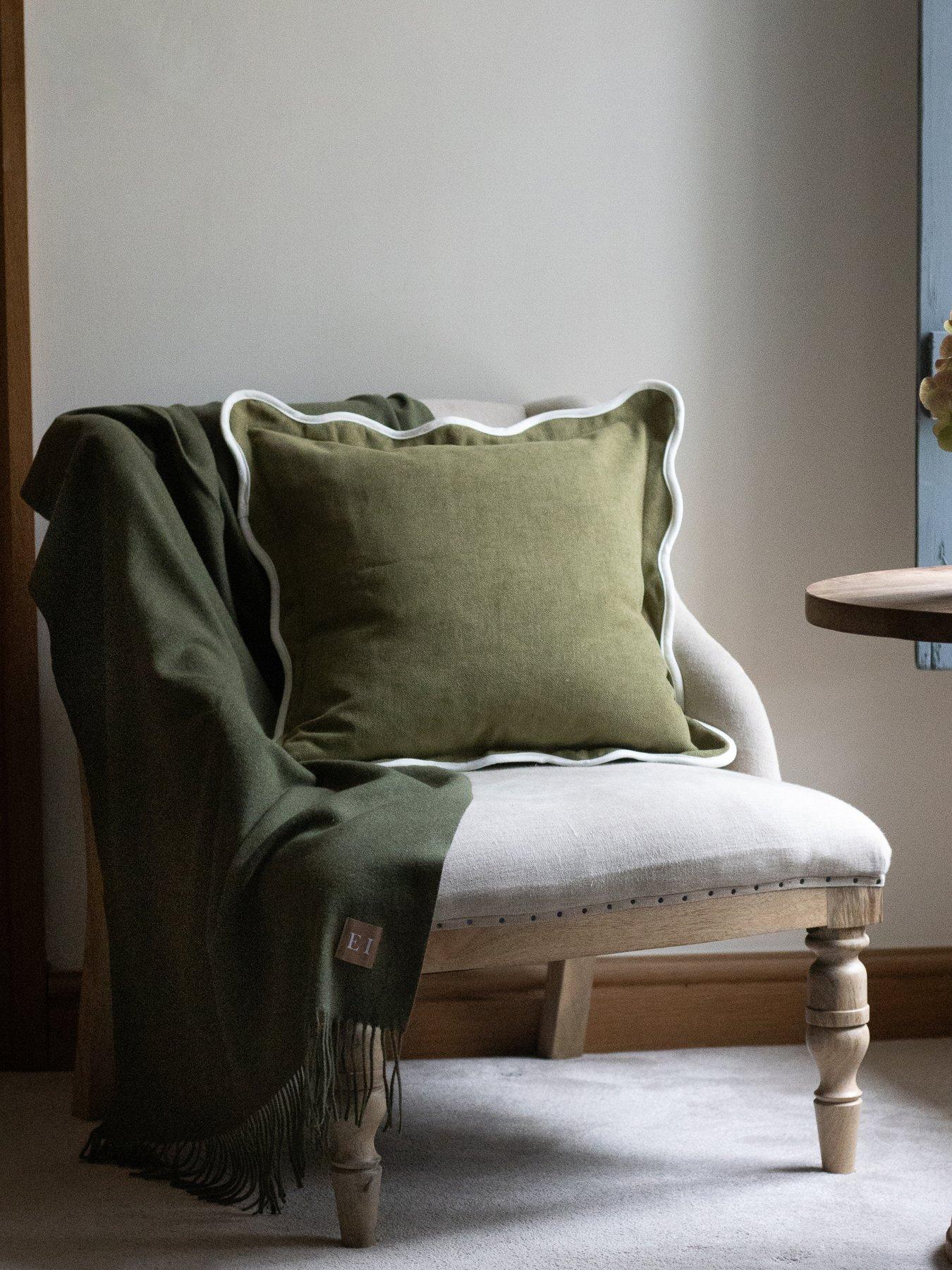 Image 6 of 7 of Ellenvale Interiors Chloe Scalloped Edge Cushion Cover 45x45