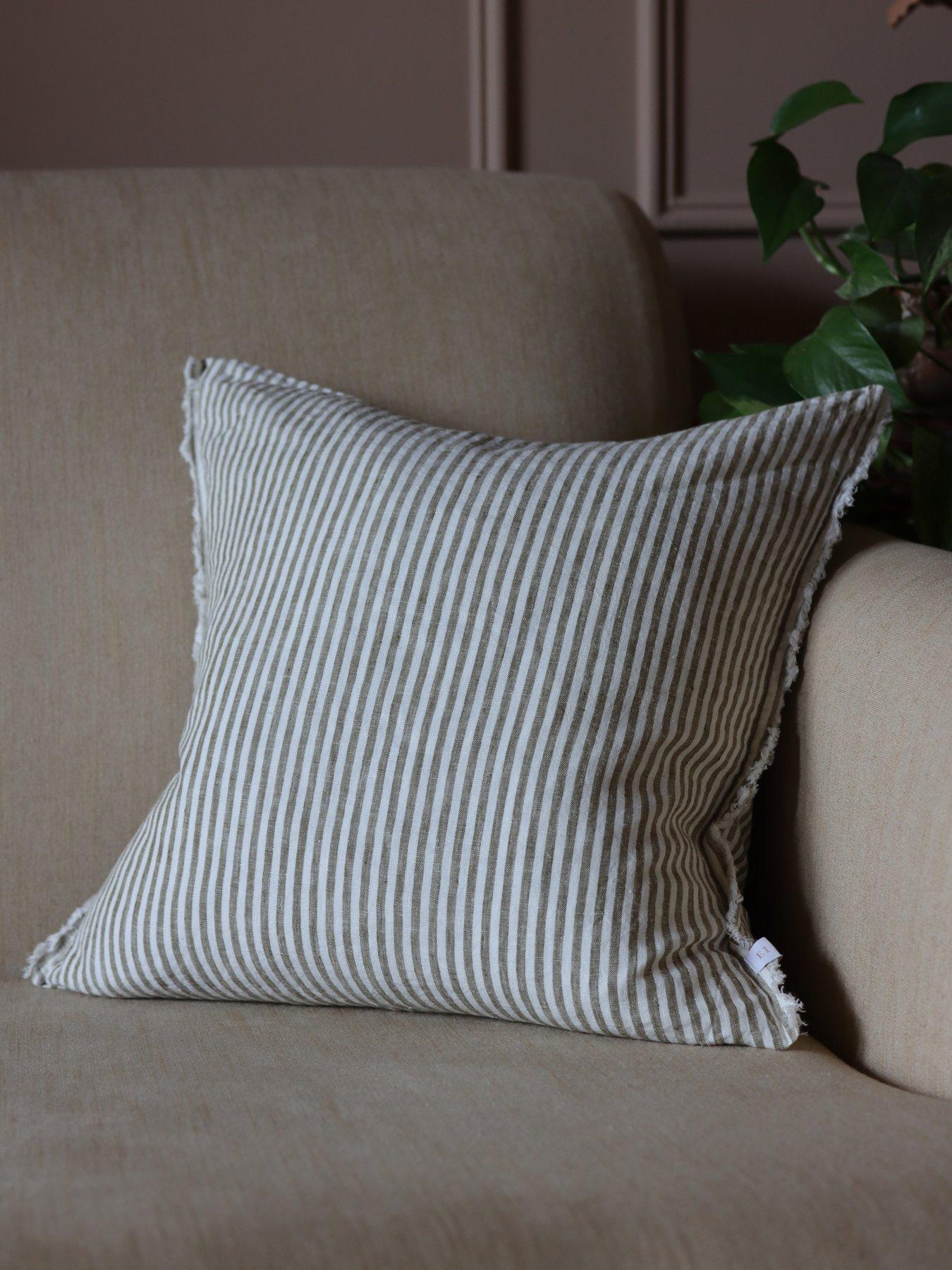 Image 1 of 2 of Ellenvale Interiors Esmee Stripe Cushion Cover 45x45 - Olive