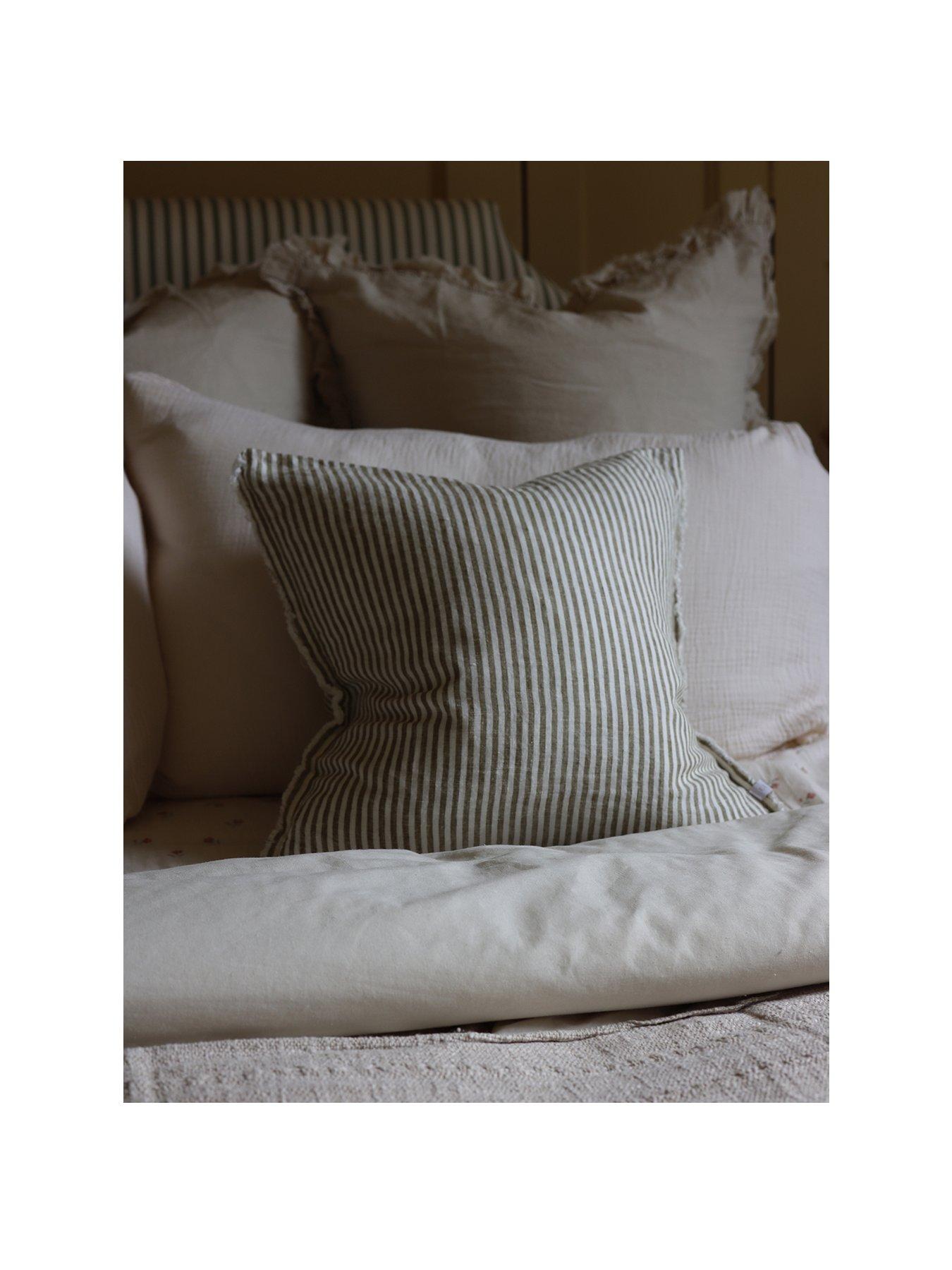 Image 2 of 2 of Ellenvale Interiors Esmee Stripe Cushion Cover 45x45 - Olive