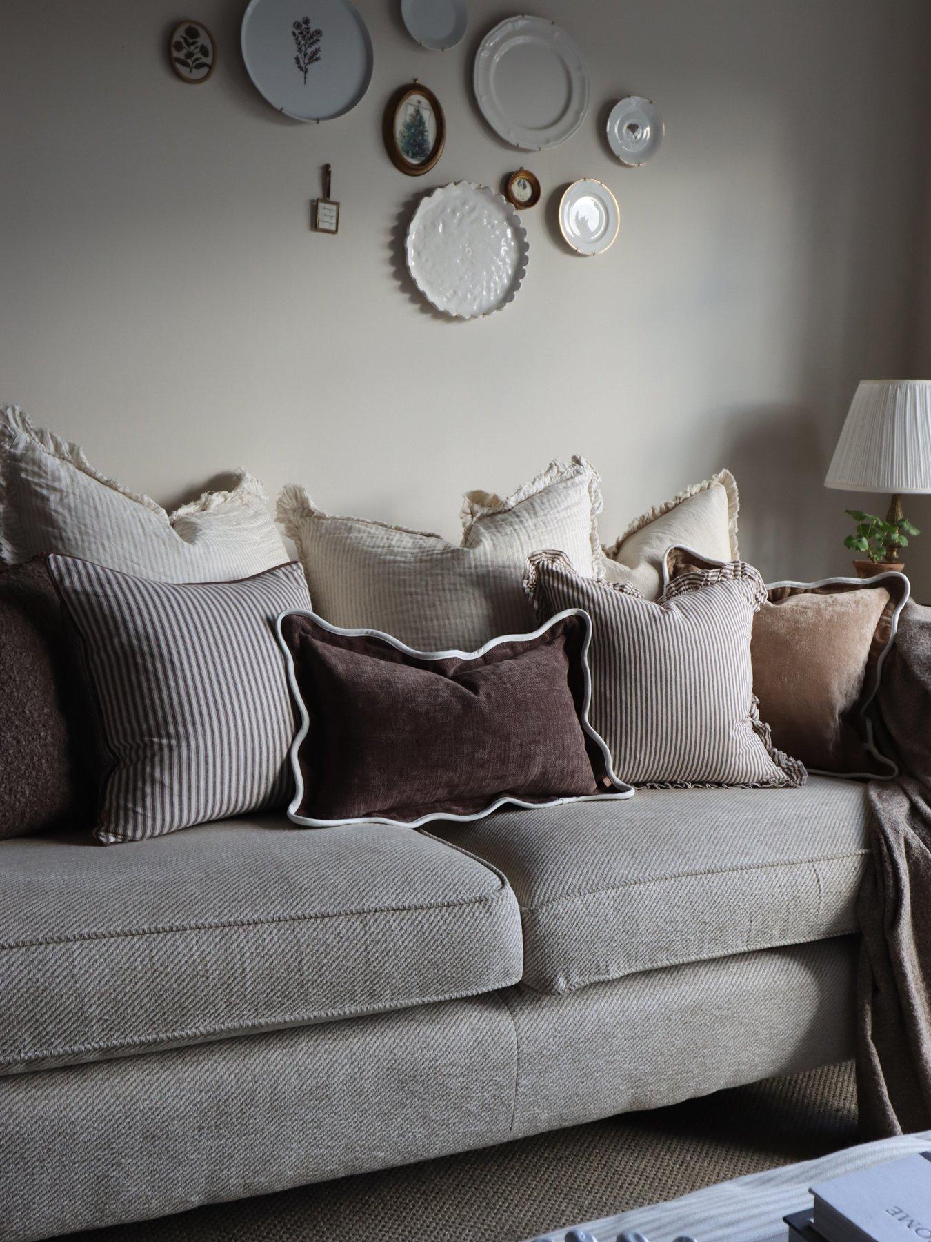 Image 1 of 7 of Ellenvale Interiors Chloe Scalloped Edge Cushion Cover 50x30