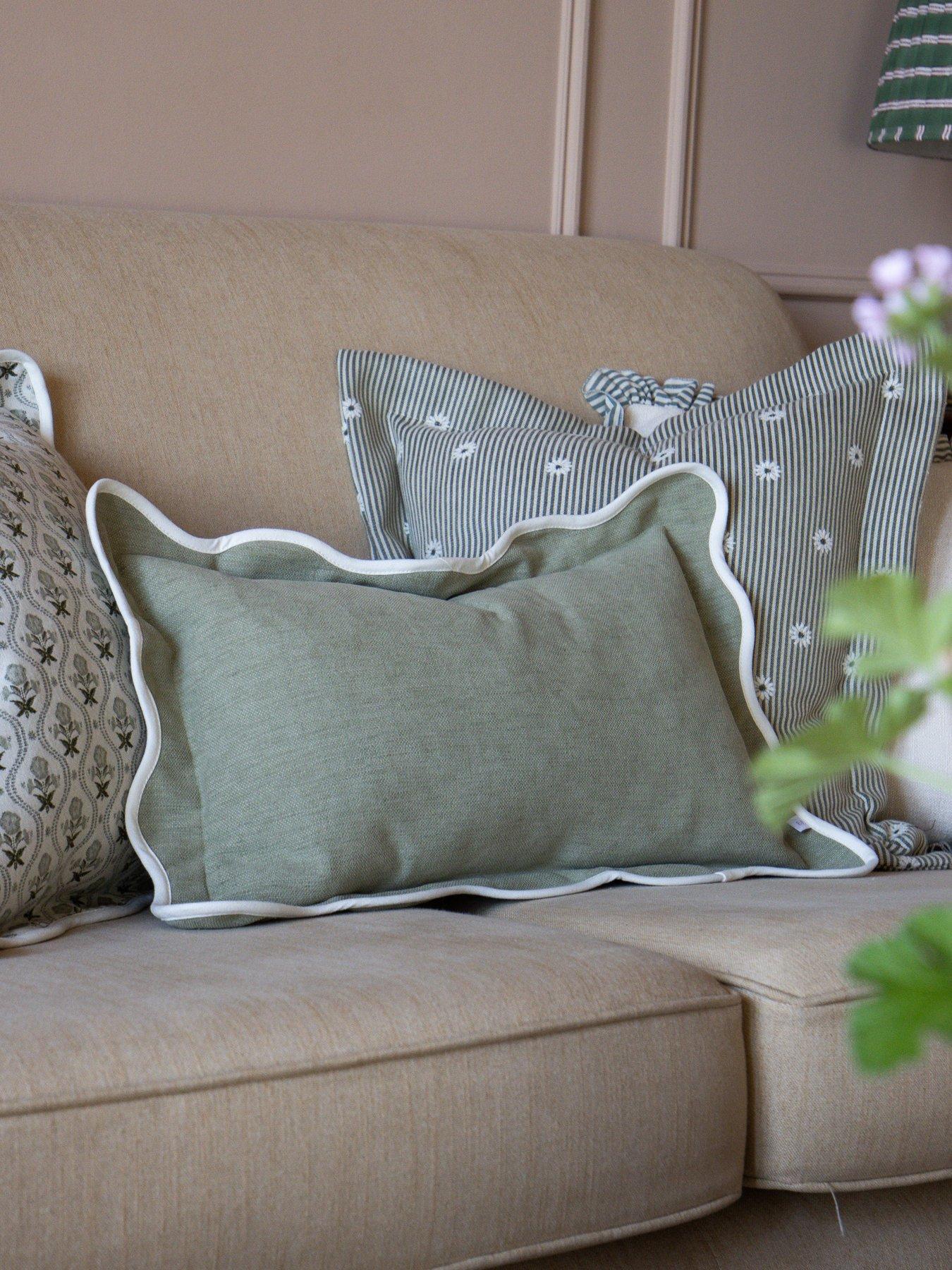 Image 4 of 7 of Ellenvale Interiors Chloe Scalloped Edge Cushion Cover 50x30