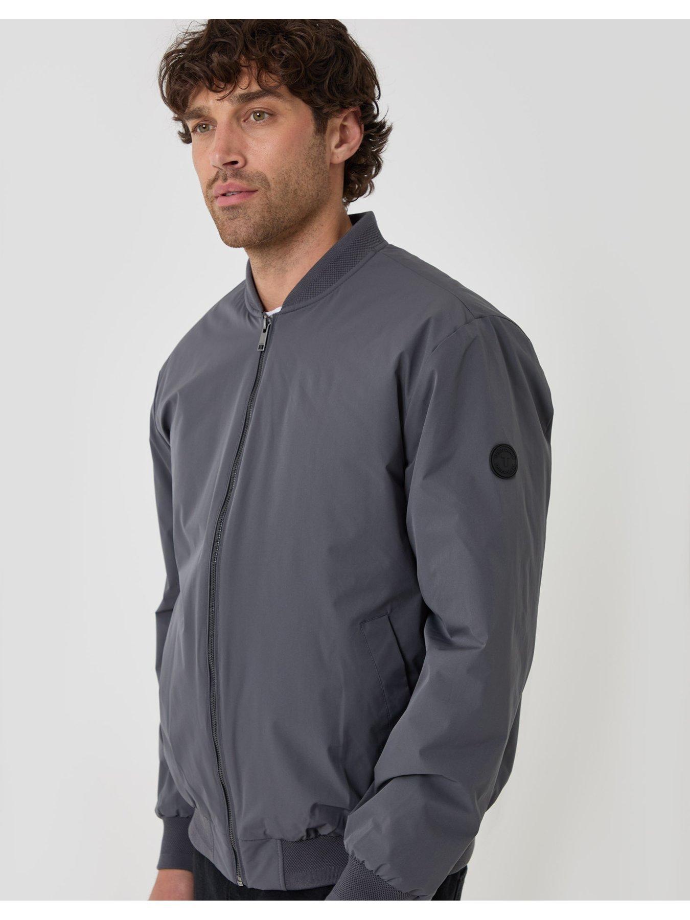 Image 4 of 5 of Threadbare Mens Showerproof Padded Bomber Jacket - Navy