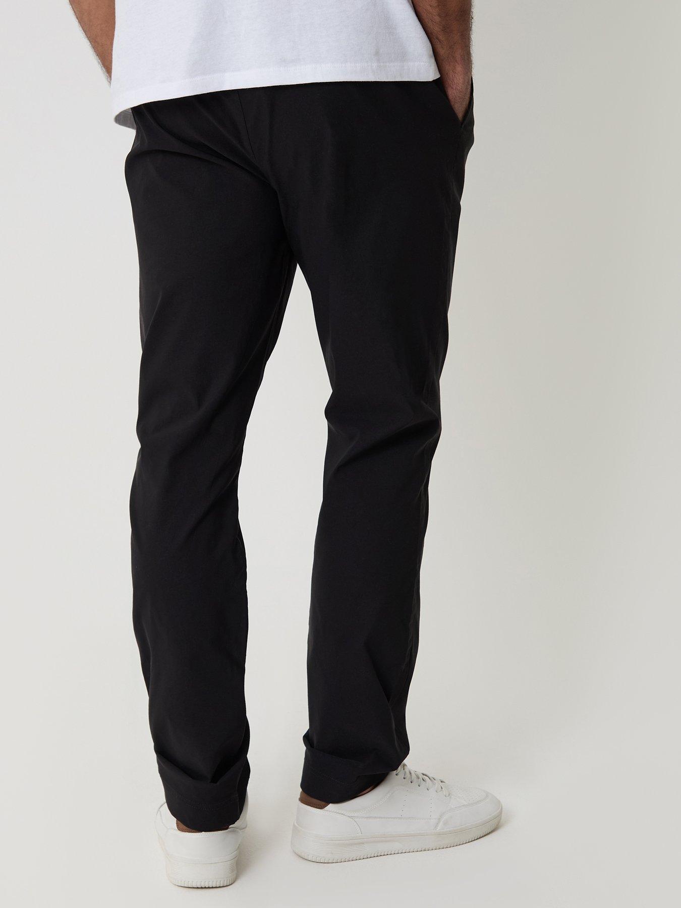 Image 2 of 4 of Threadbare Mens Slim Fit Adjustable Waist Technical Trousers - Black