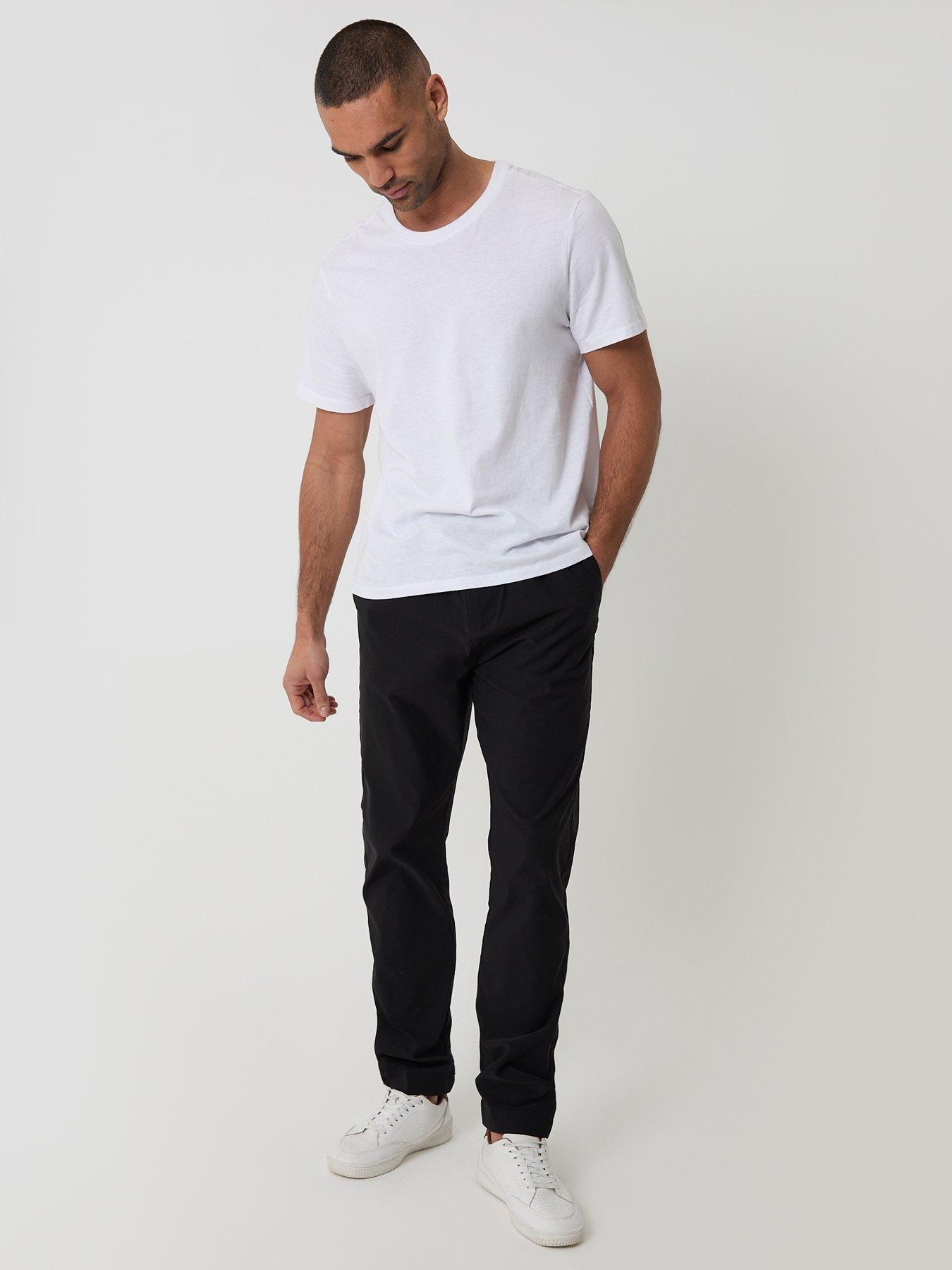 Image 3 of 4 of Threadbare Mens Slim Fit Adjustable Waist Technical Trousers - Black