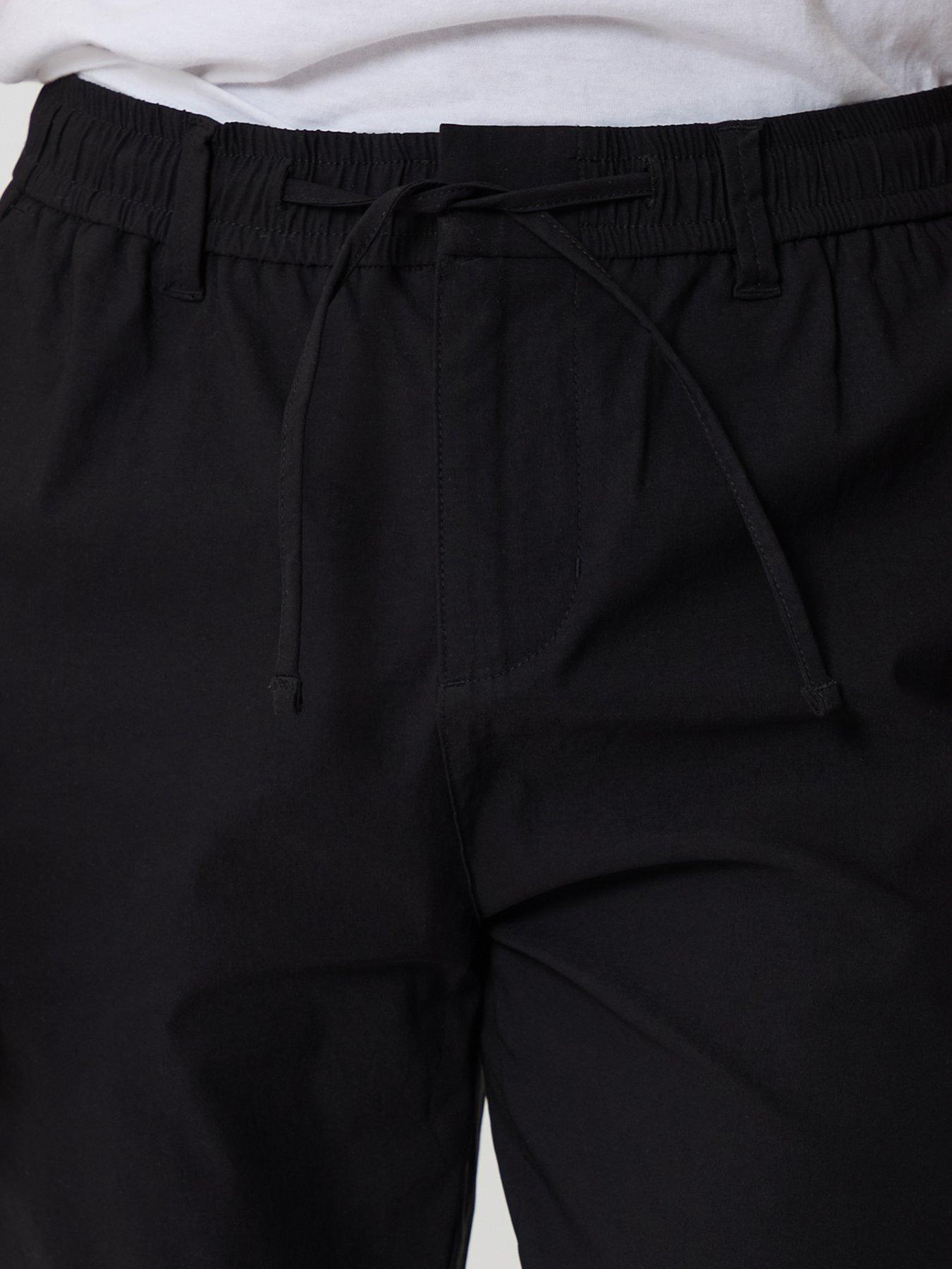 Image 4 of 4 of Threadbare Mens Slim Fit Adjustable Waist Technical Trousers - Black