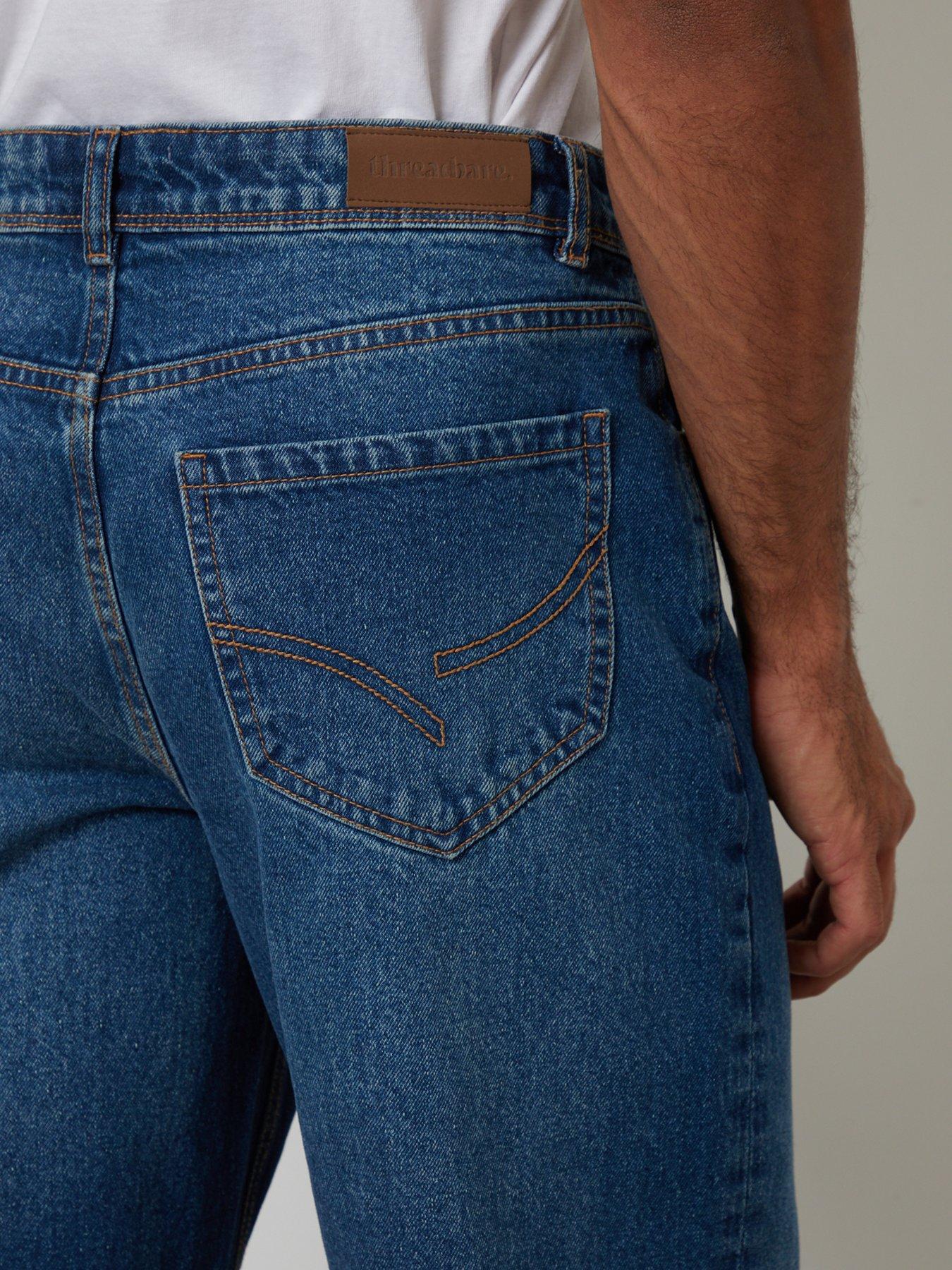 Image 4 of 4 of Threadbare Mens Loose Fit Straight Leg Jeans - Blue