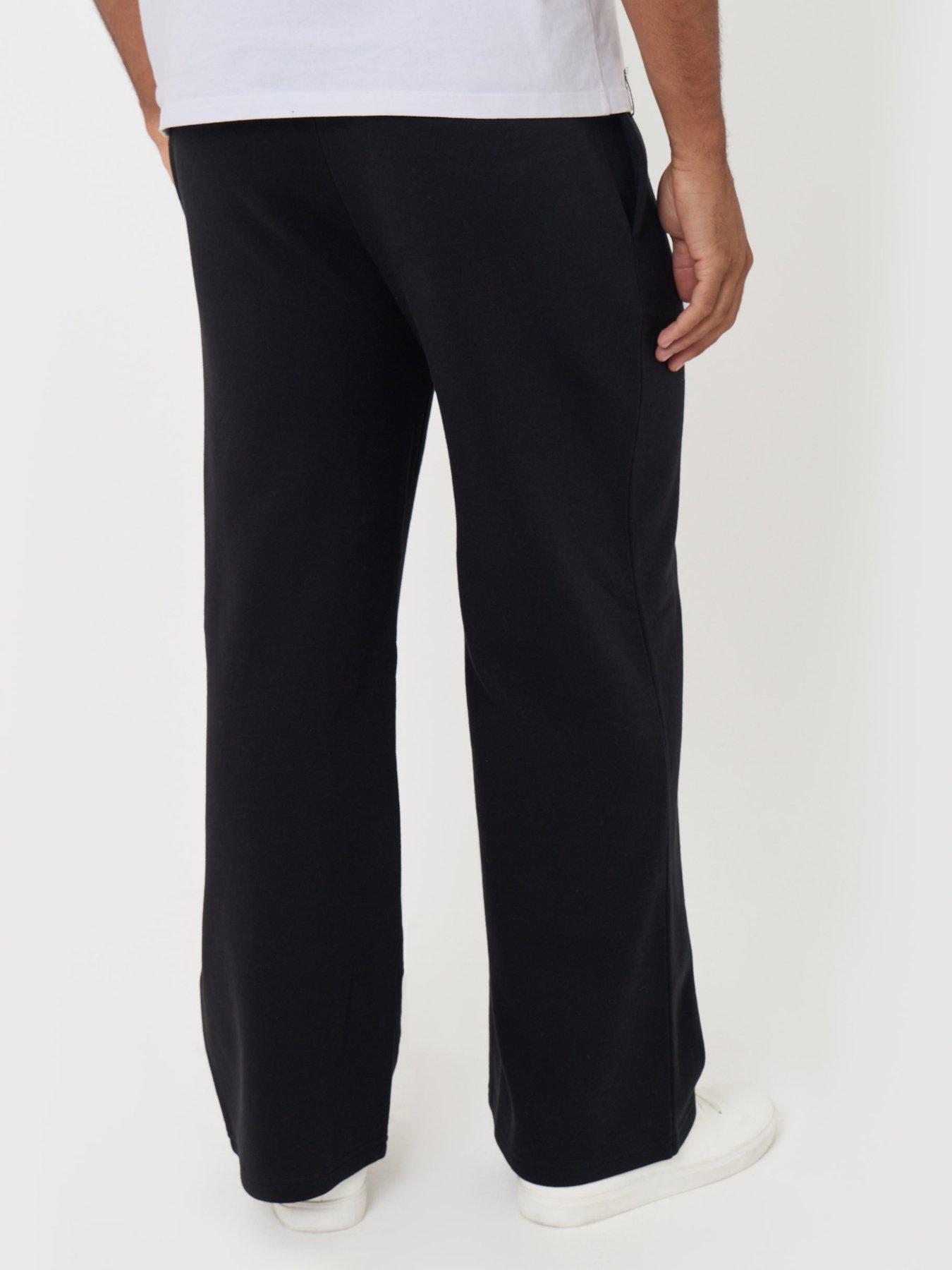 Image 2 of 4 of Threadbare Mens Fleece Wide Leg Jogger Baldwin - Black