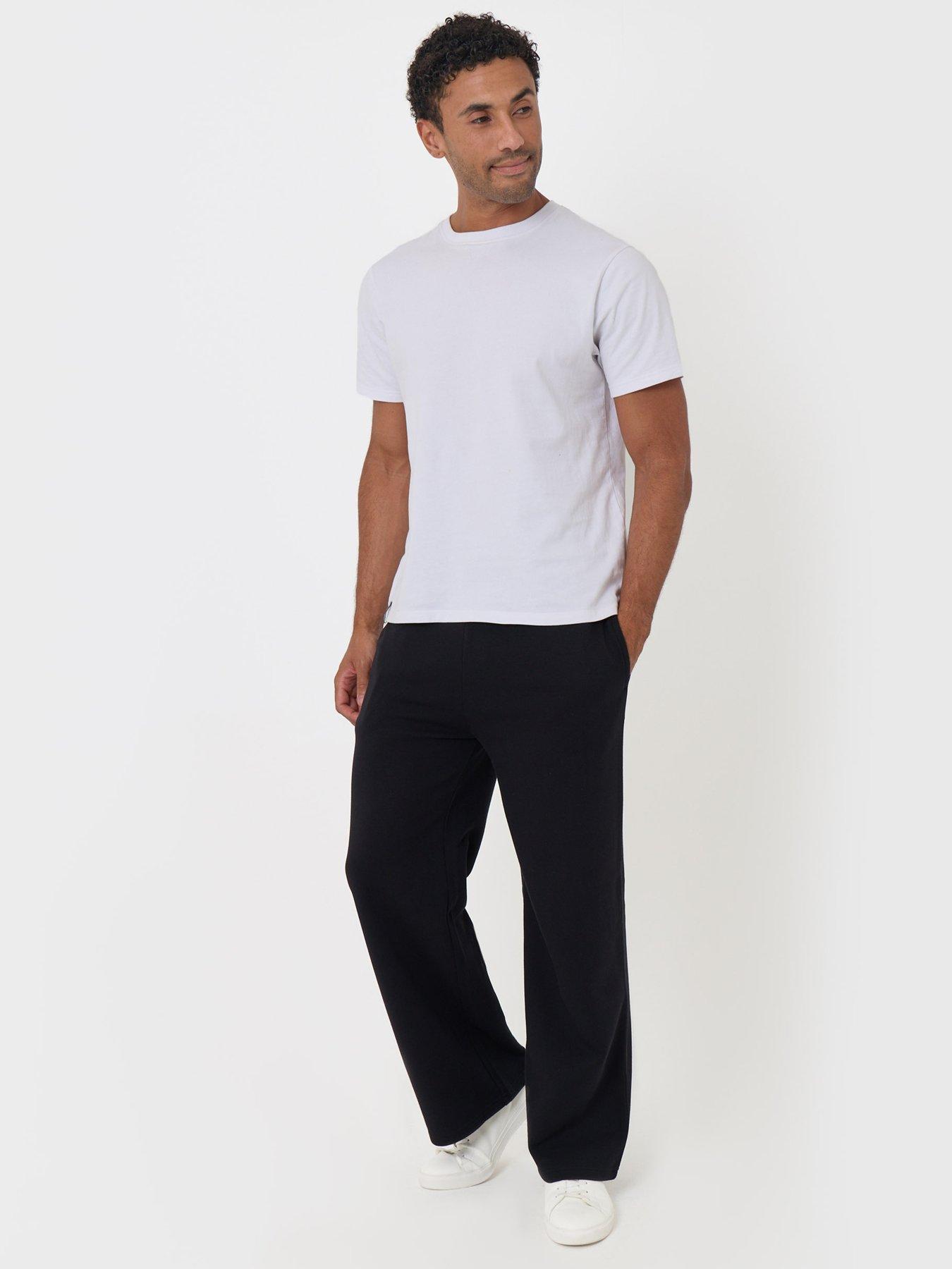 Image 3 of 4 of Threadbare Mens Fleece Wide Leg Jogger Baldwin - Black