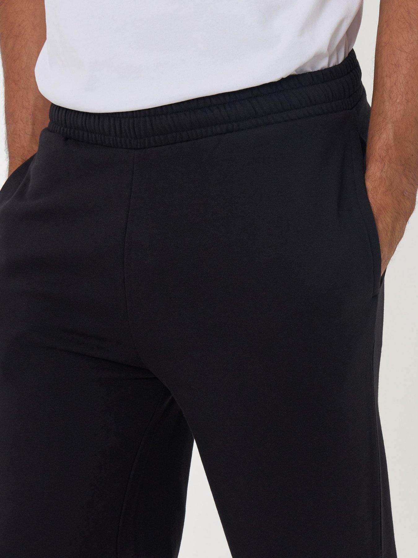 Image 4 of 4 of Threadbare Mens Fleece Wide Leg Jogger Baldwin - Black