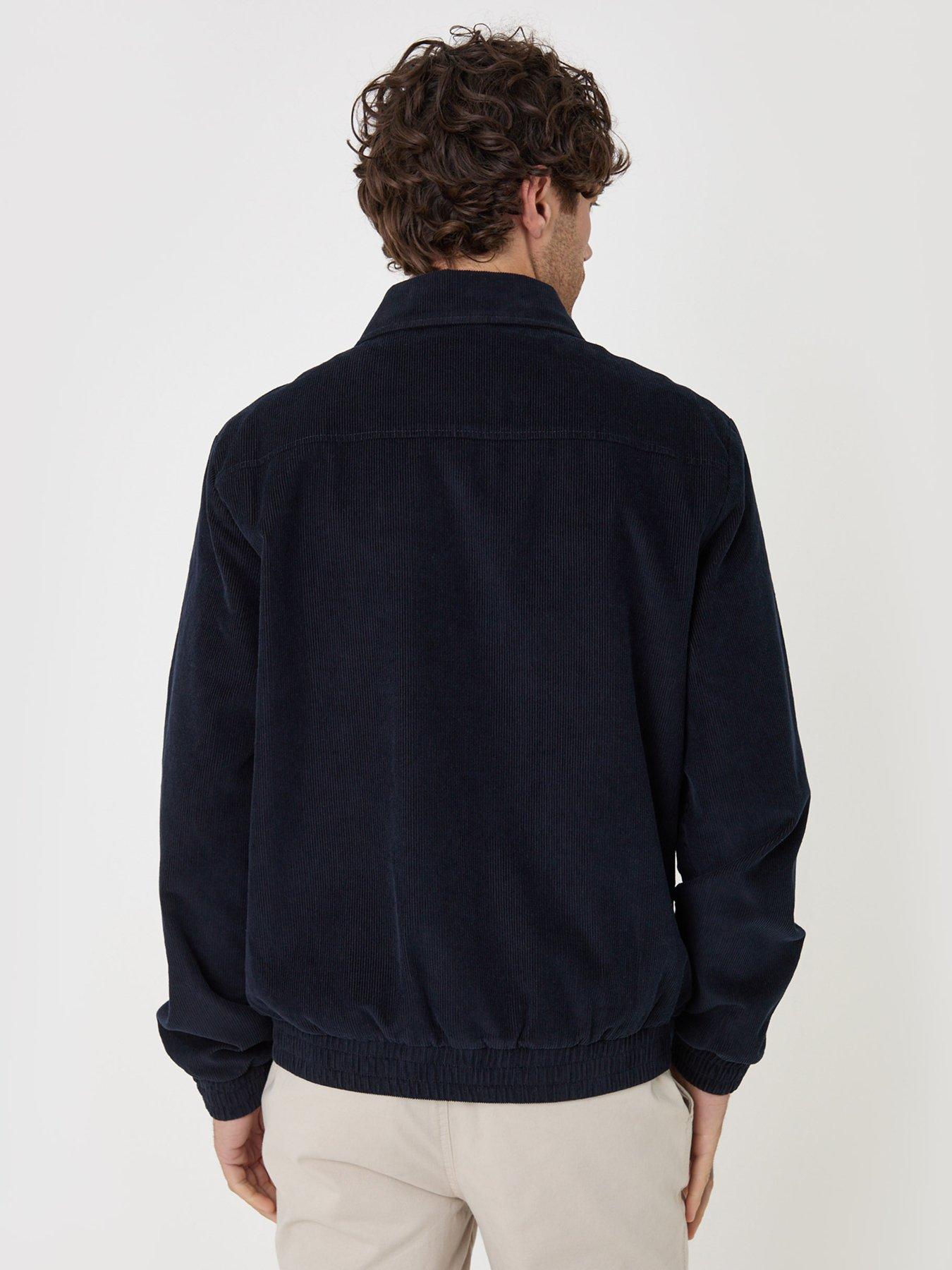 Image 2 of 6 of Threadbare Mens Corduroy Zip Through Moka Jacket - Navy