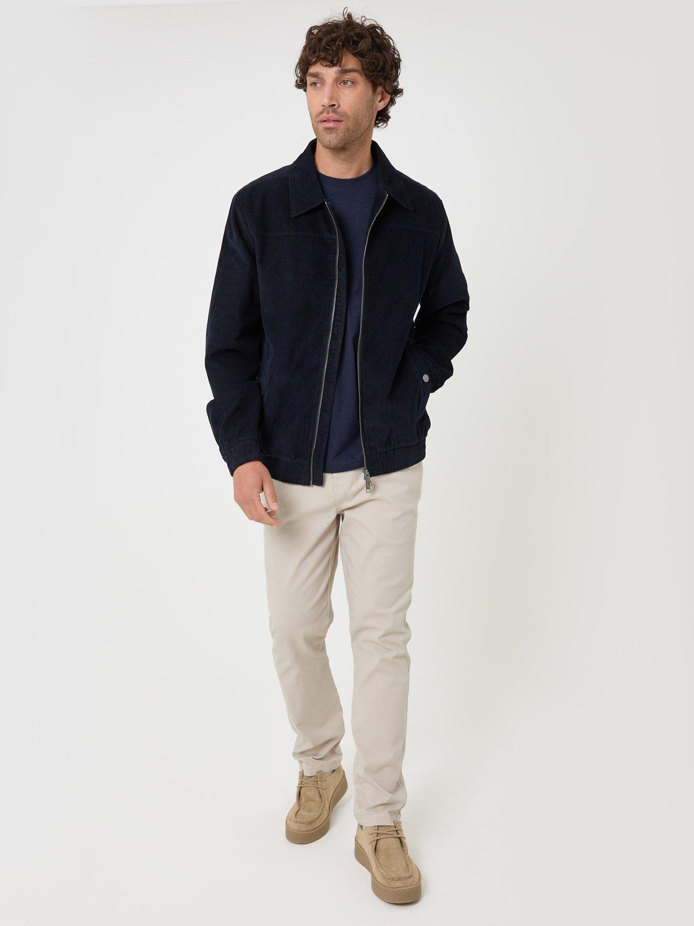 Image 3 of 6 of Threadbare Mens Corduroy Zip Through Moka Jacket - Navy