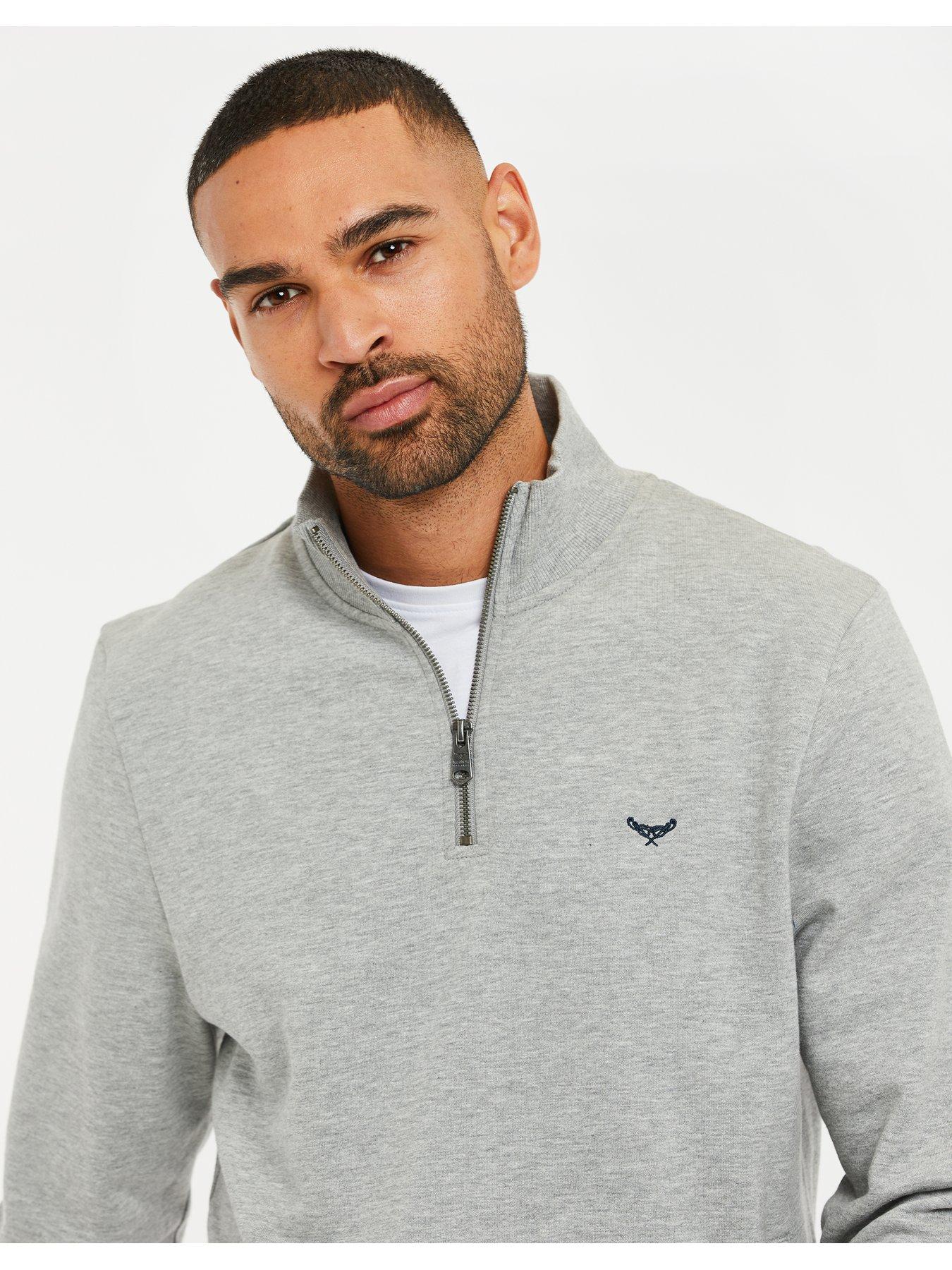 Image 4 of 5 of Threadbare Cotton Rich Quarter Zip Sweatshirt In Grey Marl