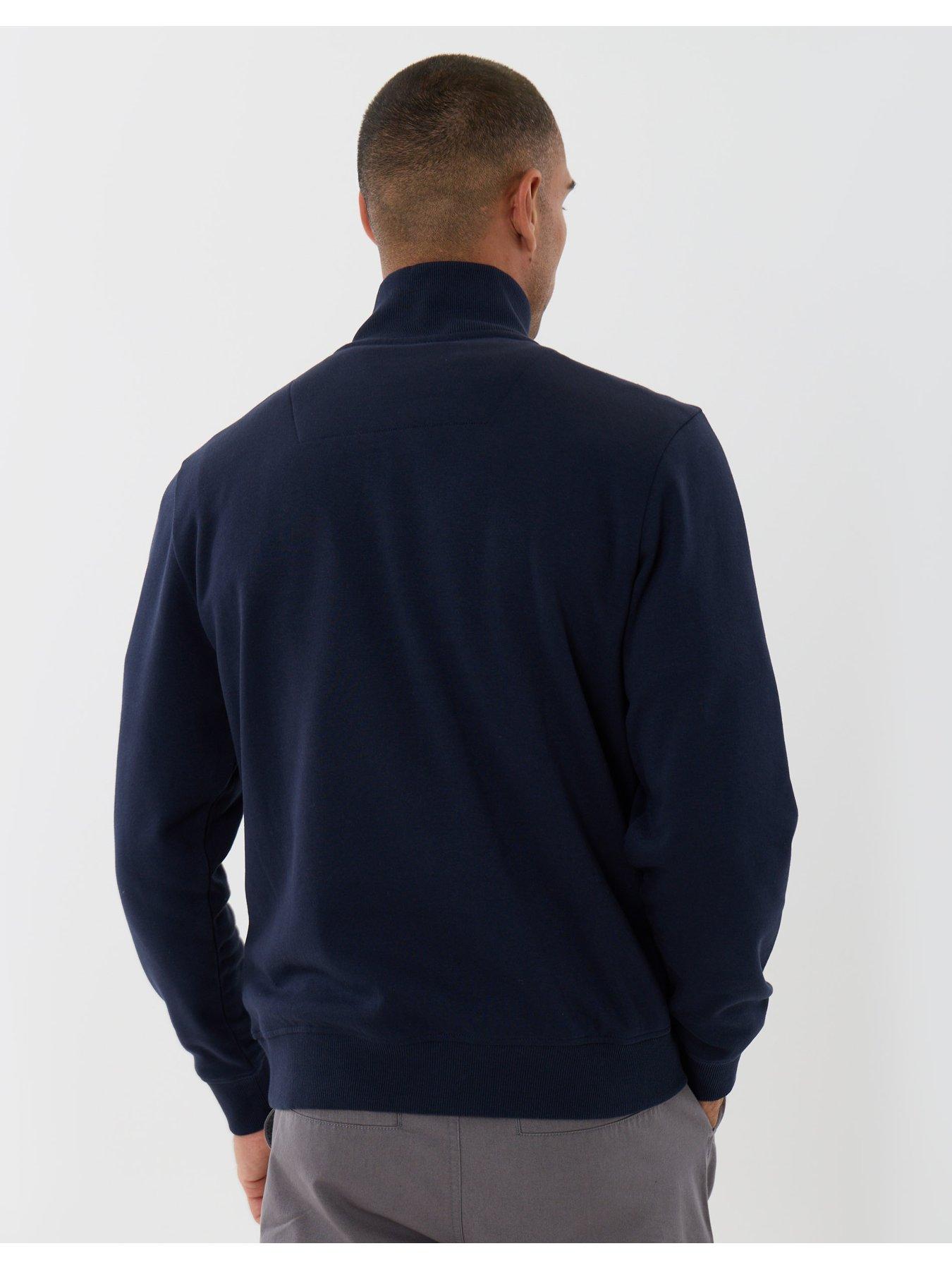 Image 2 of 5 of Threadbare Mens Quarter Zip Cotton Rich Sweatshirt - Navy