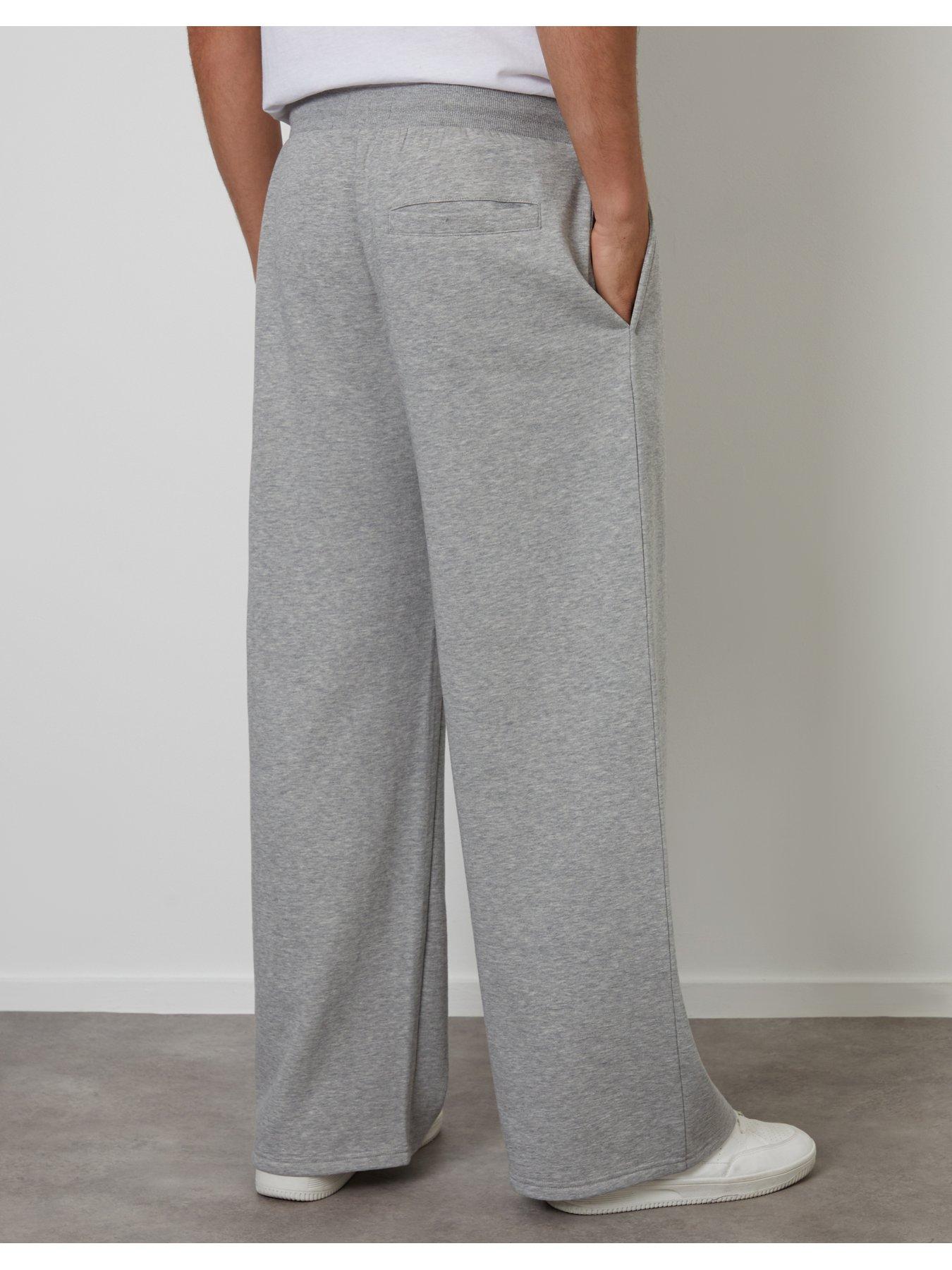 Image 2 of 5 of Threadbare Cotton Rich Wide Leg Joggers In Grey Marl