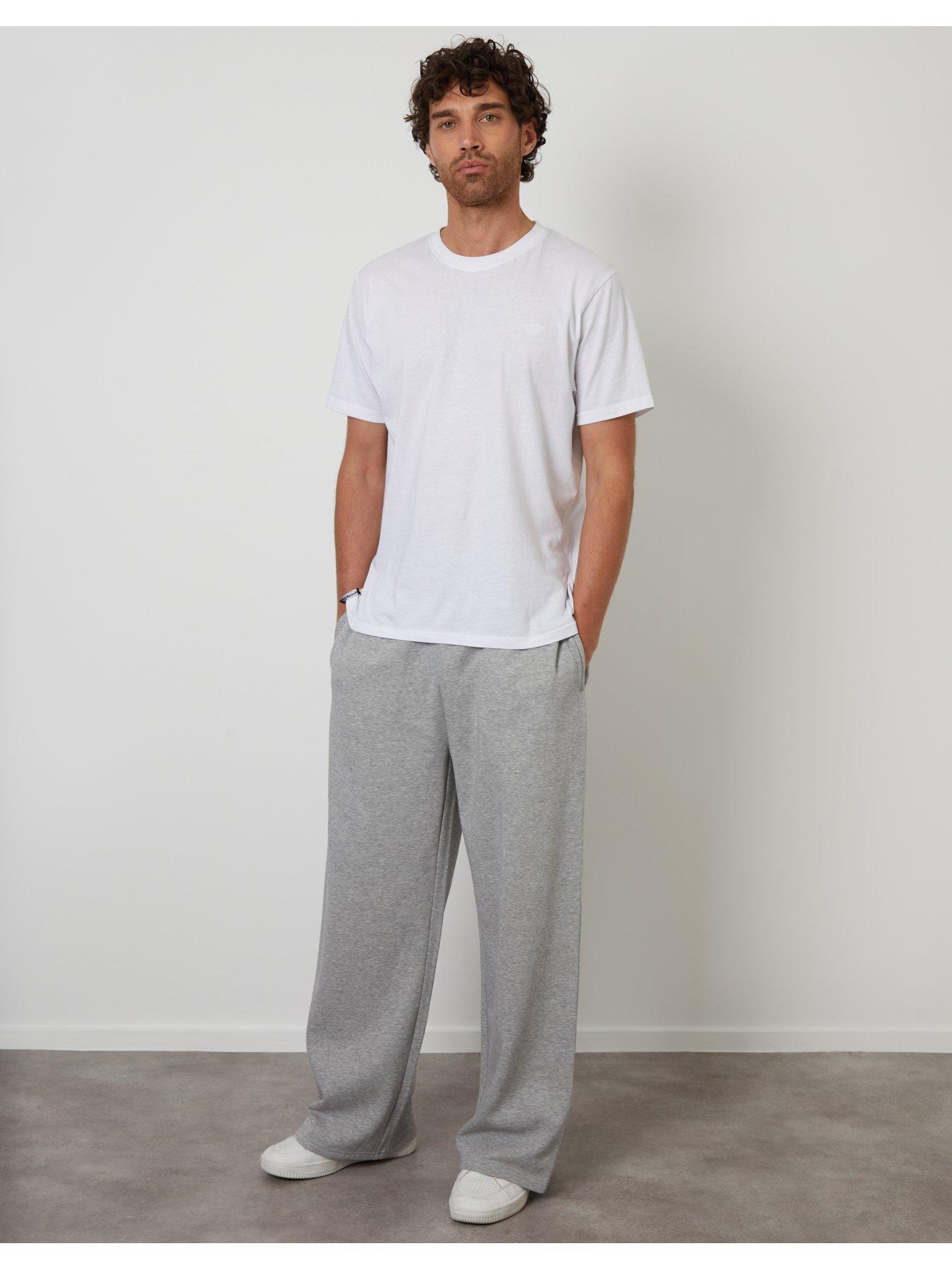 Image 3 of 5 of Threadbare Cotton Rich Wide Leg Joggers In Grey Marl