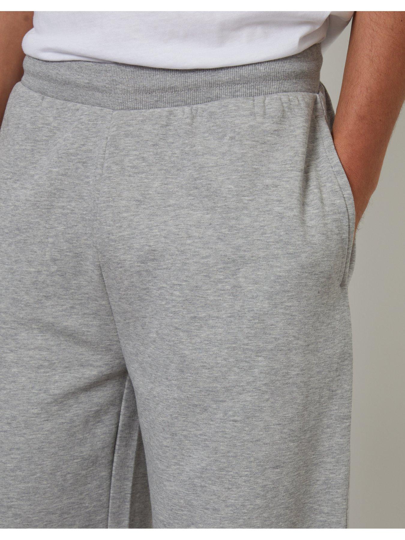 Image 4 of 5 of Threadbare Cotton Rich Wide Leg Joggers In Grey Marl
