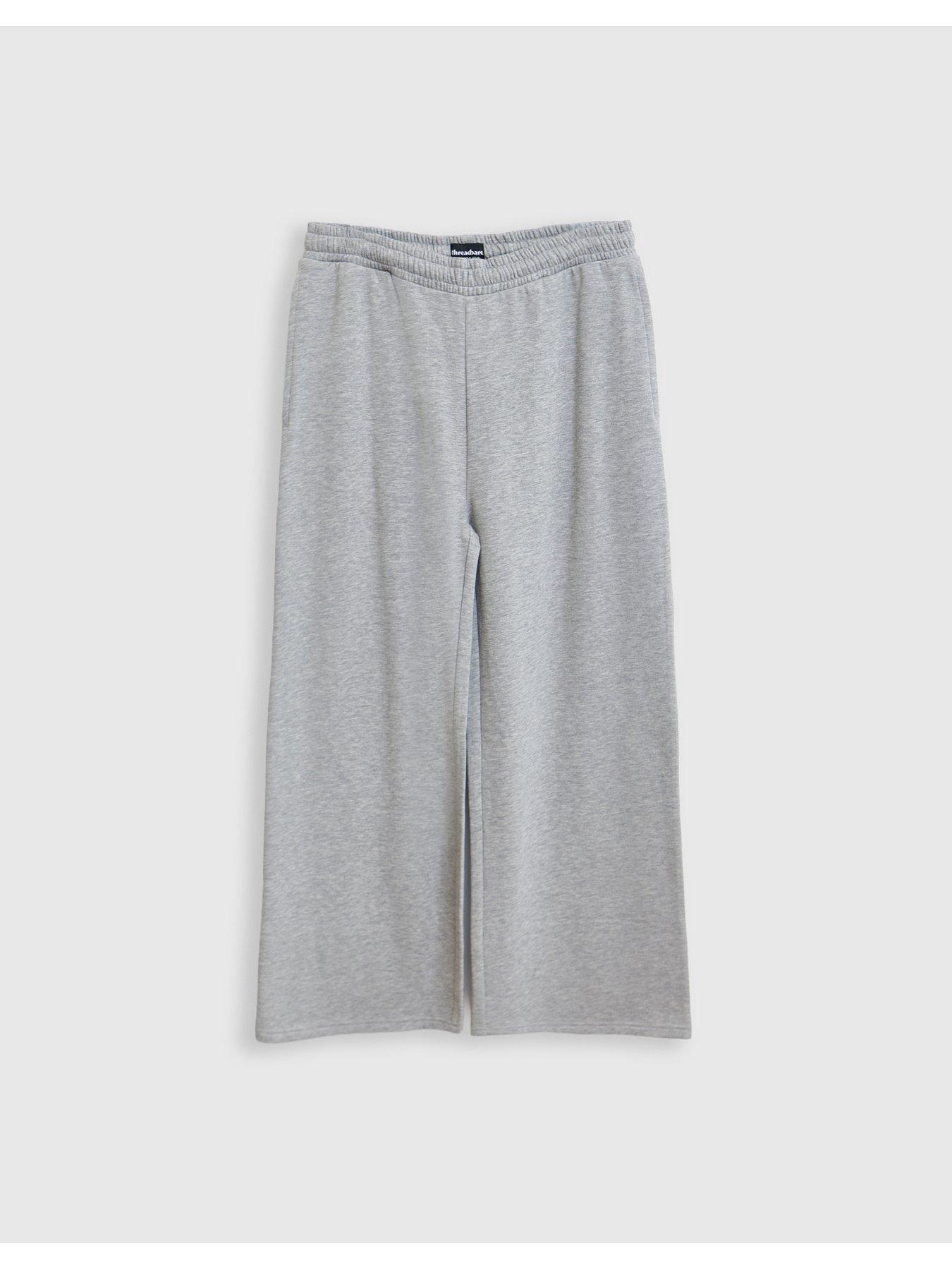 Image 5 of 5 of Threadbare Cotton Rich Wide Leg Joggers In Grey Marl