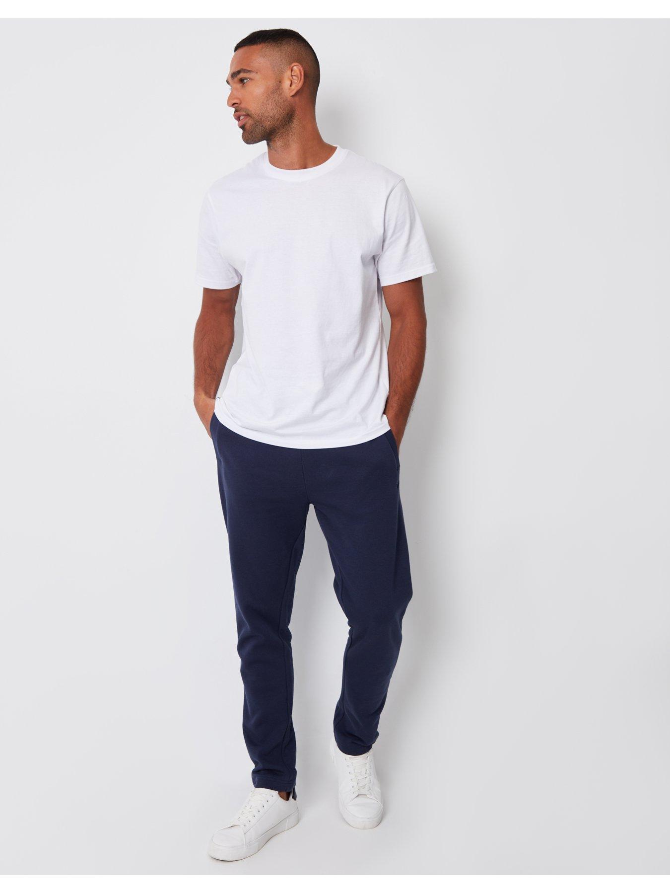 Image 3 of 4 of Threadbare Regular Fit Cotton Rich Joggers In Navy