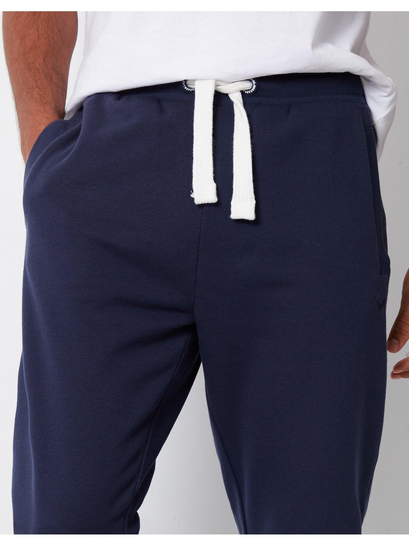 Image 4 of 4 of Threadbare Regular Fit Cotton Rich Joggers In Navy