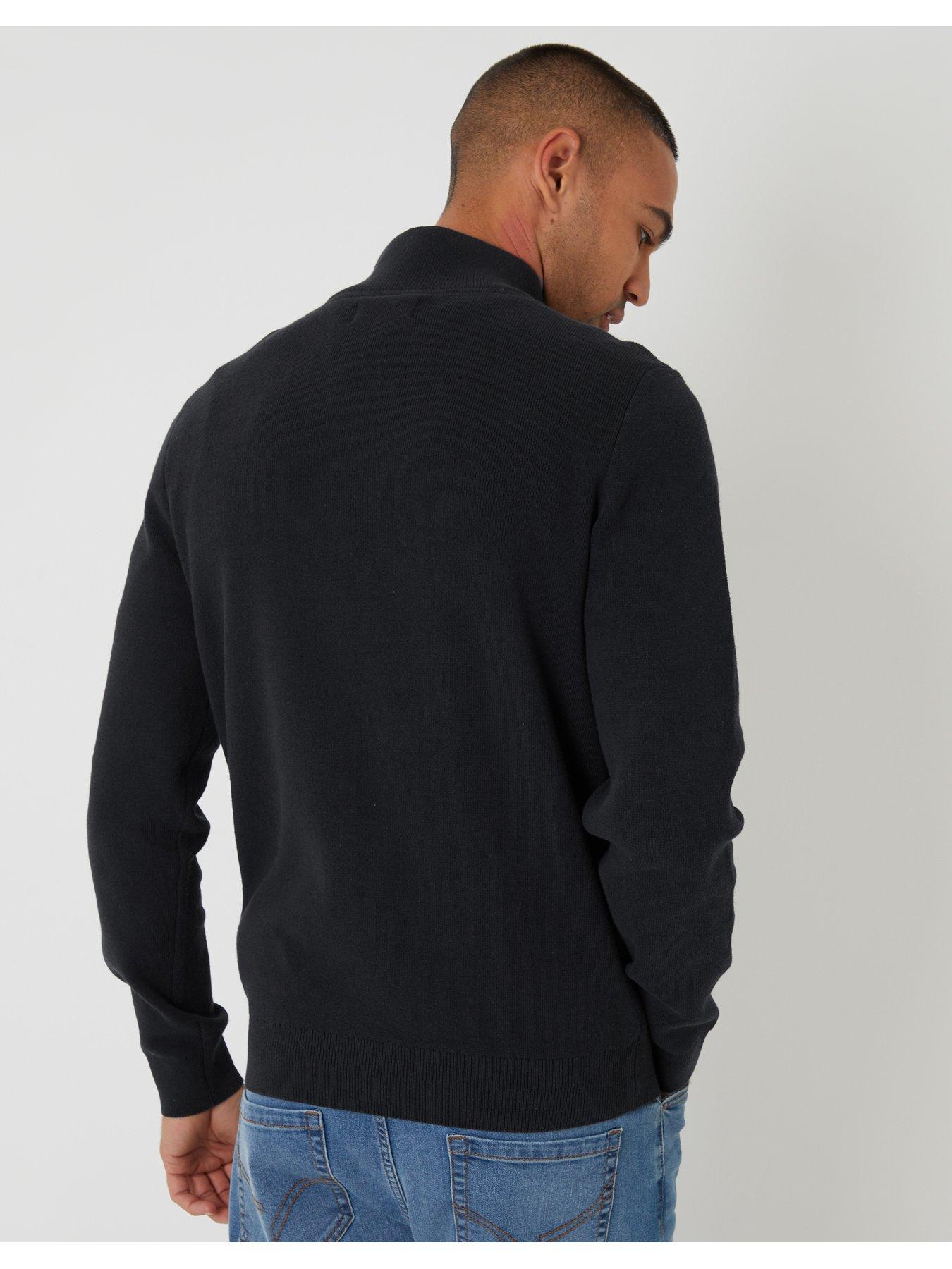 Image 2 of 6 of Threadbare Mens Cotton Rich Quarter Zip Jumper - Black