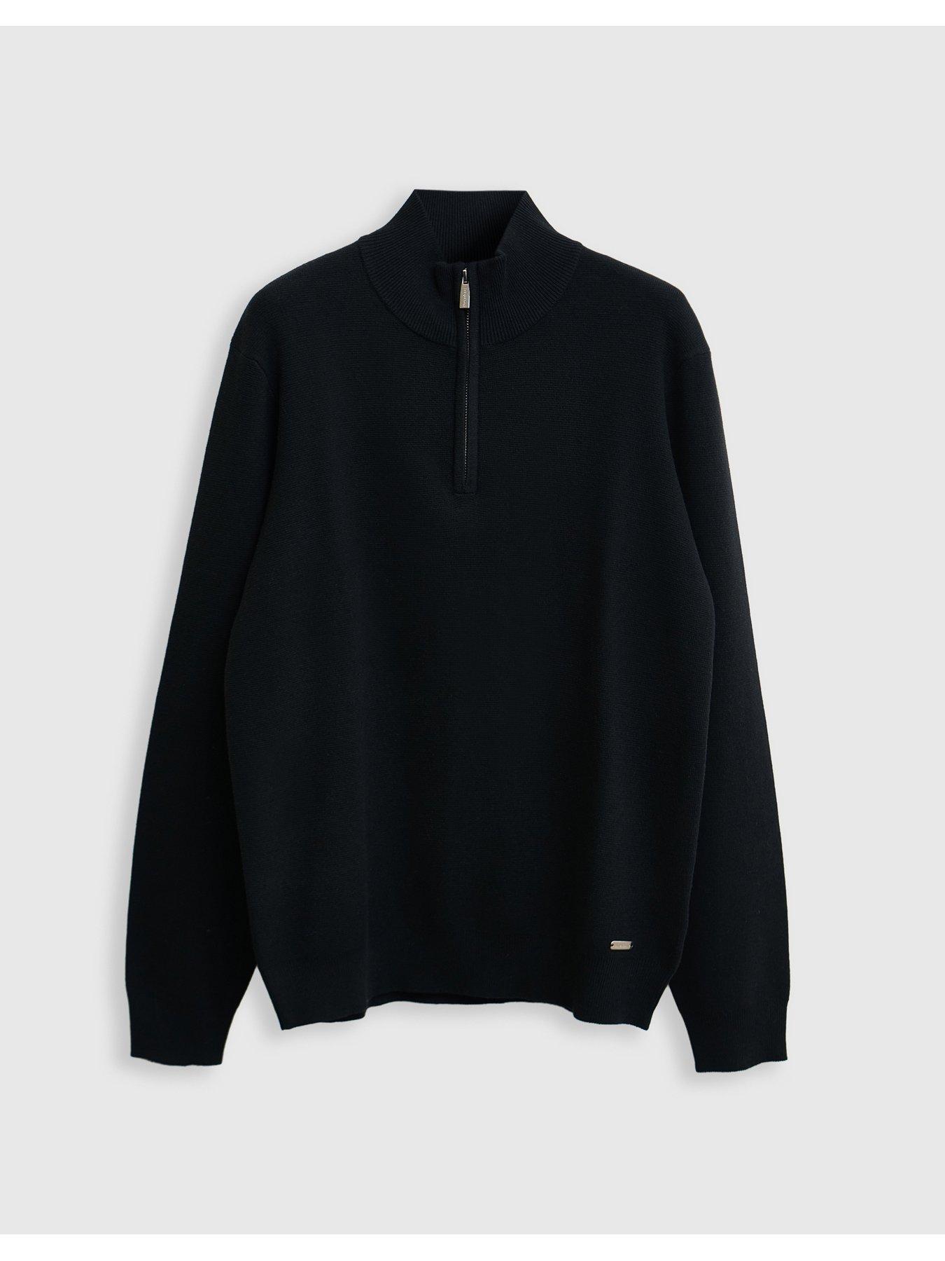 Image 6 of 6 of Threadbare Mens Cotton Rich Quarter Zip Jumper - Black