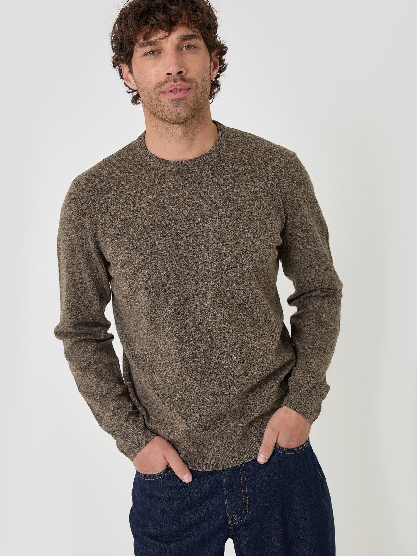 Image 1 of 5 of Threadbare Mens Jumper Crew Afton - Taupe Marl 12gg