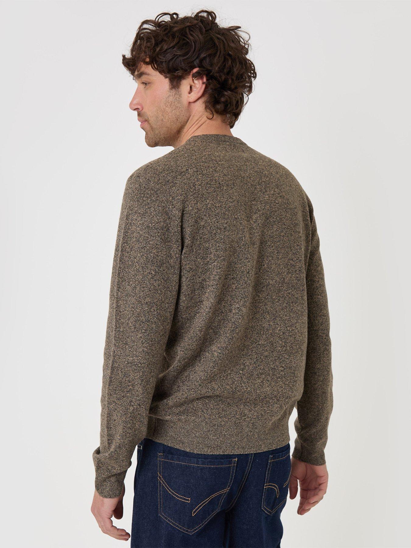 Image 2 of 5 of Threadbare Mens Jumper Crew Afton - Taupe Marl 12gg