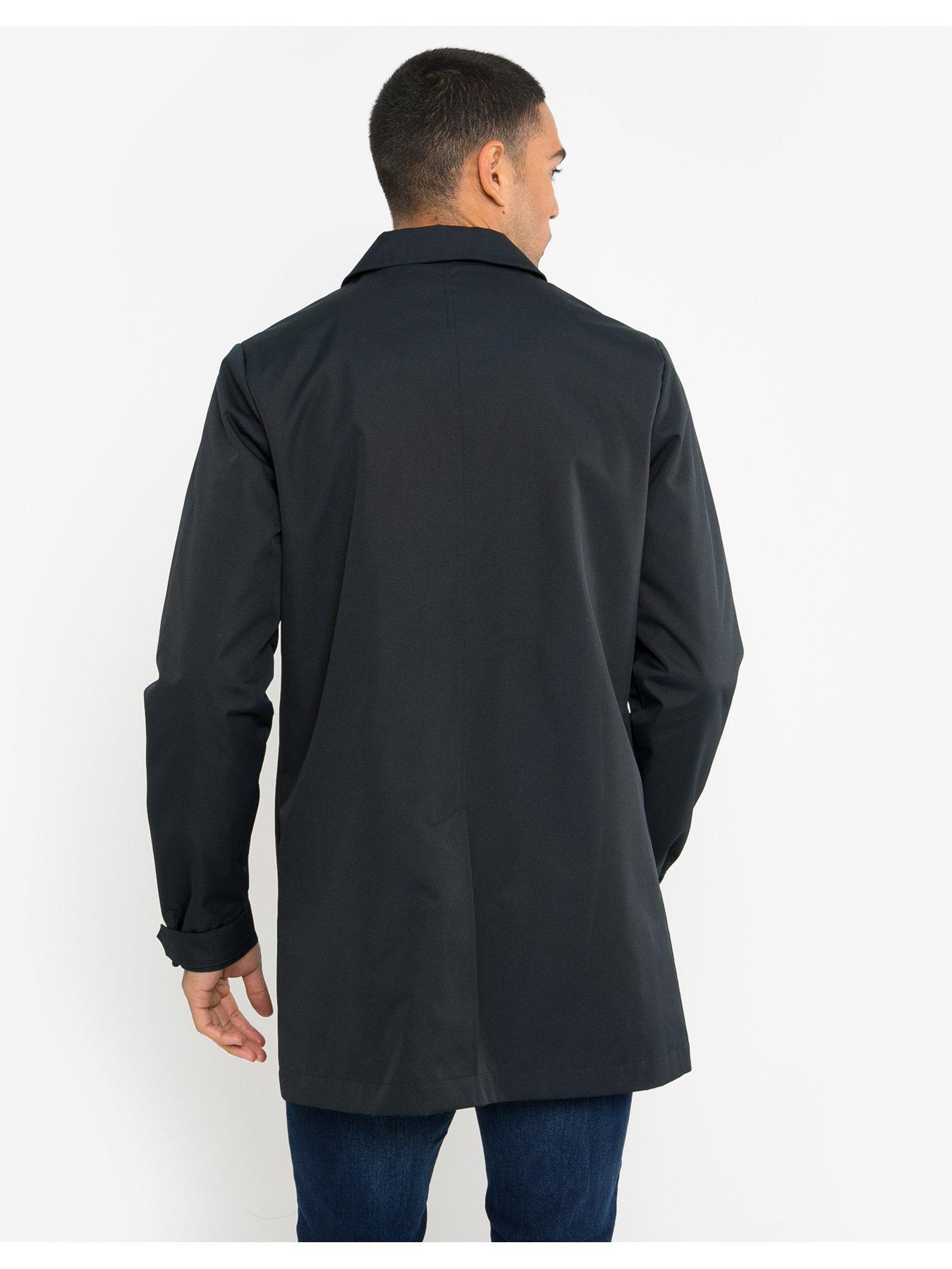 Image 2 of 4 of Threadbare Showerproof Collared Longline Mac In Navy
