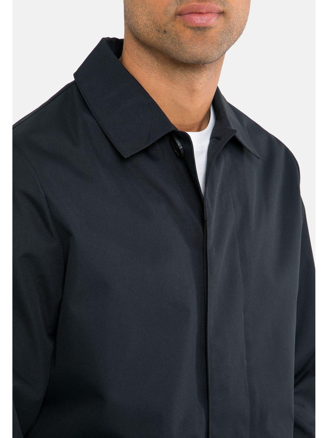 Image 4 of 4 of Threadbare Showerproof Collared Longline Mac In Navy