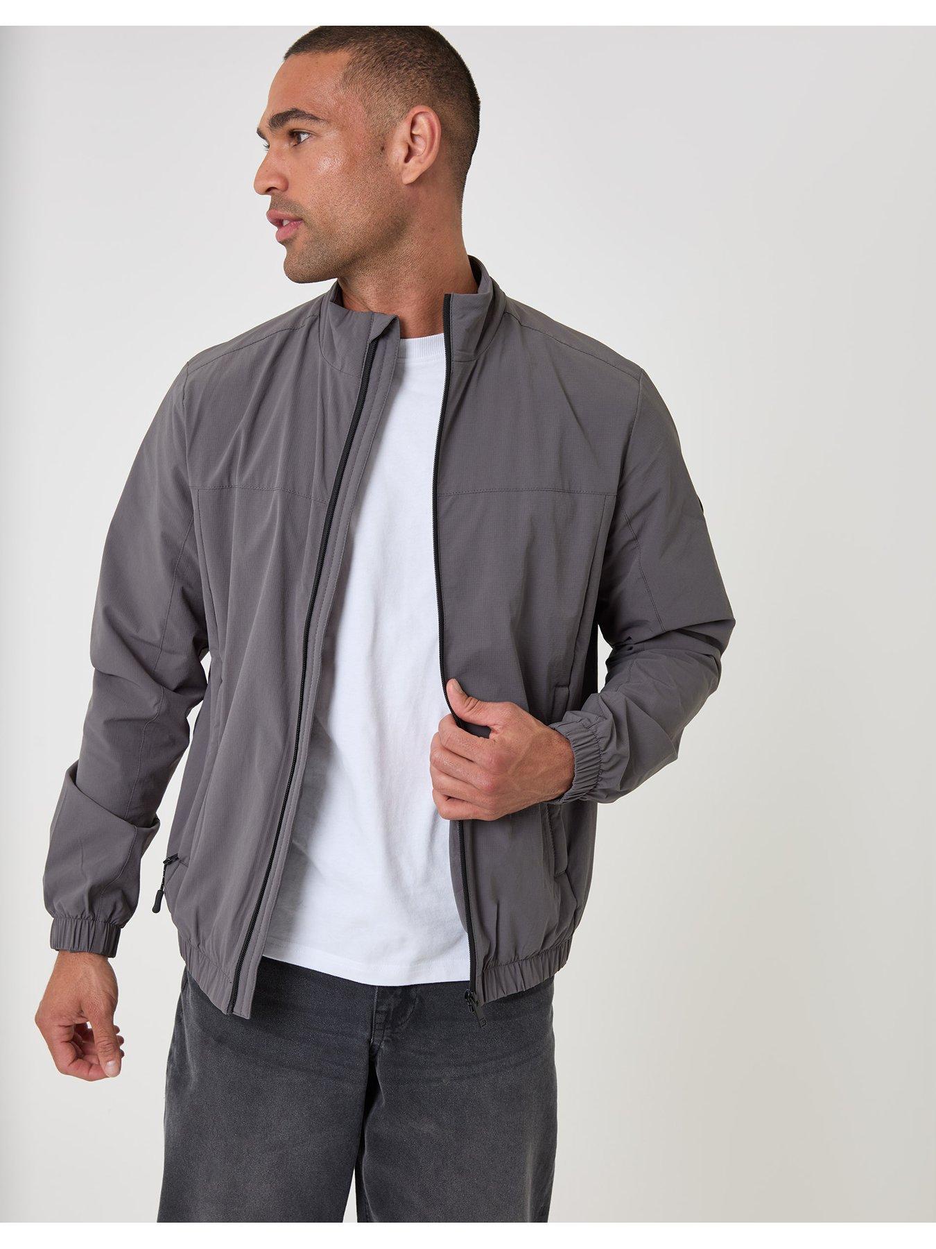 Image 1 of 5 of Threadbare Showerproof Ripstop Harrington Jacket In Slate Grey