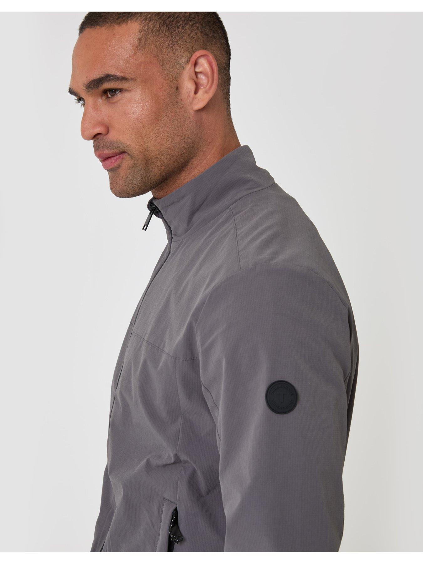Image 4 of 5 of Threadbare Showerproof Ripstop Harrington Jacket In Slate Grey