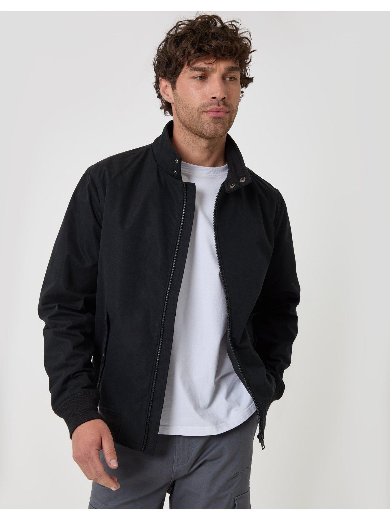 Image 1 of 6 of Threadbare Showerproof Microfibre Harrington Jacket In Black