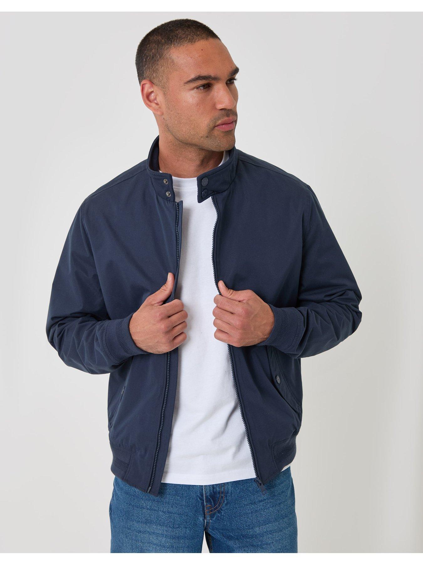 Image 1 of 6 of Threadbare Showerproof Microfibre Harrington Jacket In Navy