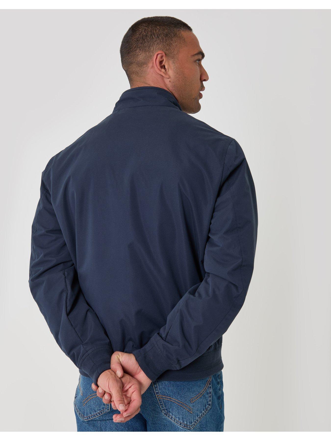 Image 2 of 6 of Threadbare Showerproof Microfibre Harrington Jacket In Navy