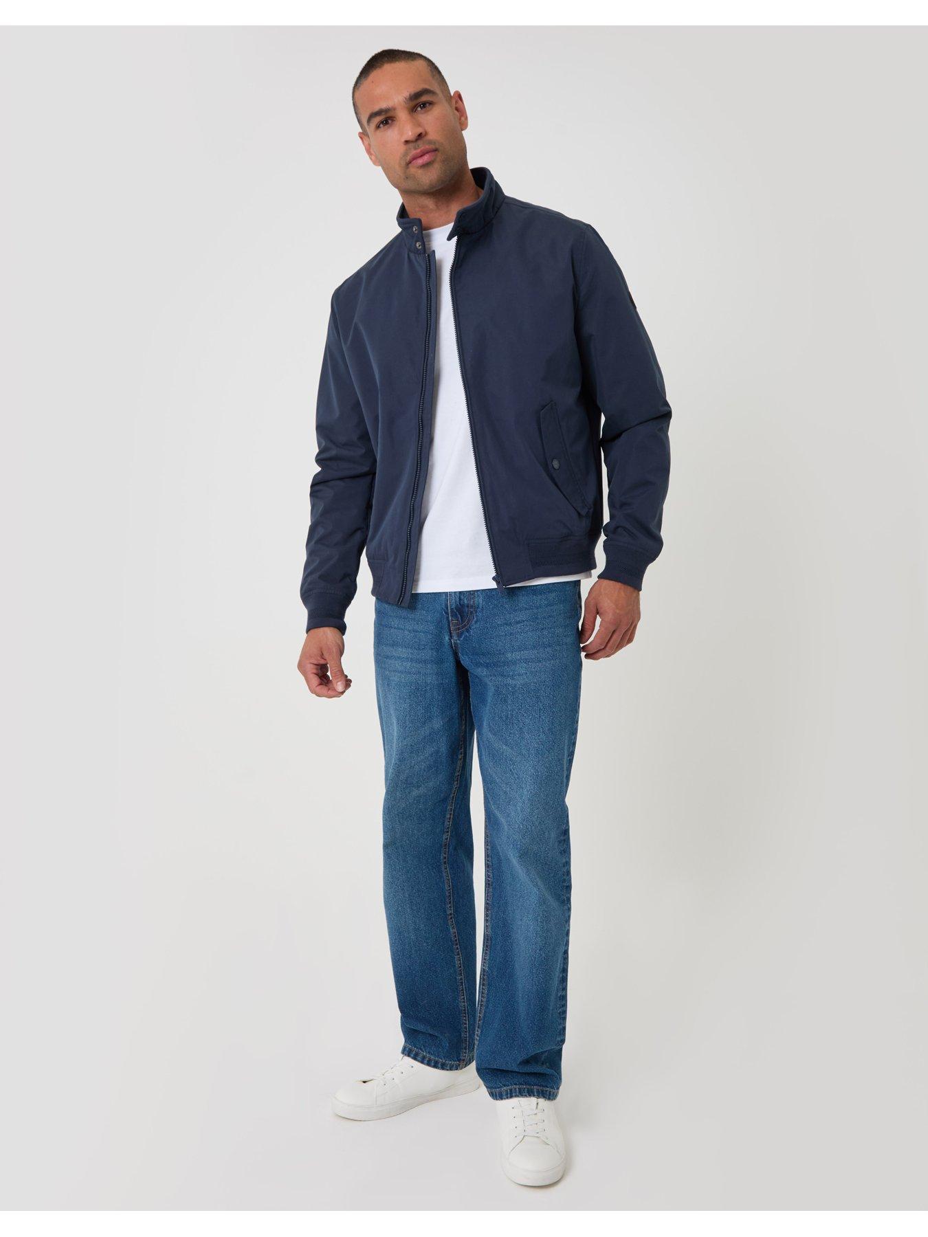 Image 3 of 6 of Threadbare Showerproof Microfibre Harrington Jacket In Navy