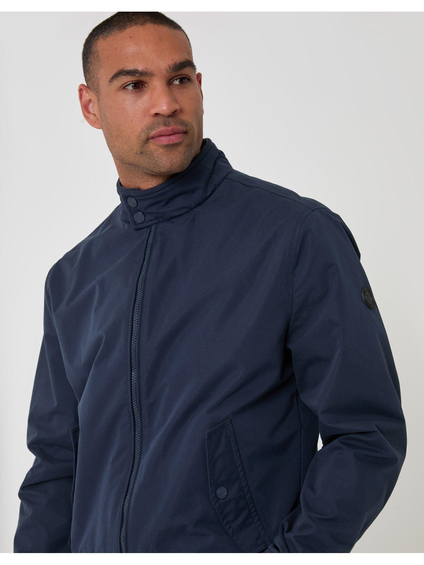 Image 4 of 6 of Threadbare Showerproof Microfibre Harrington Jacket In Navy