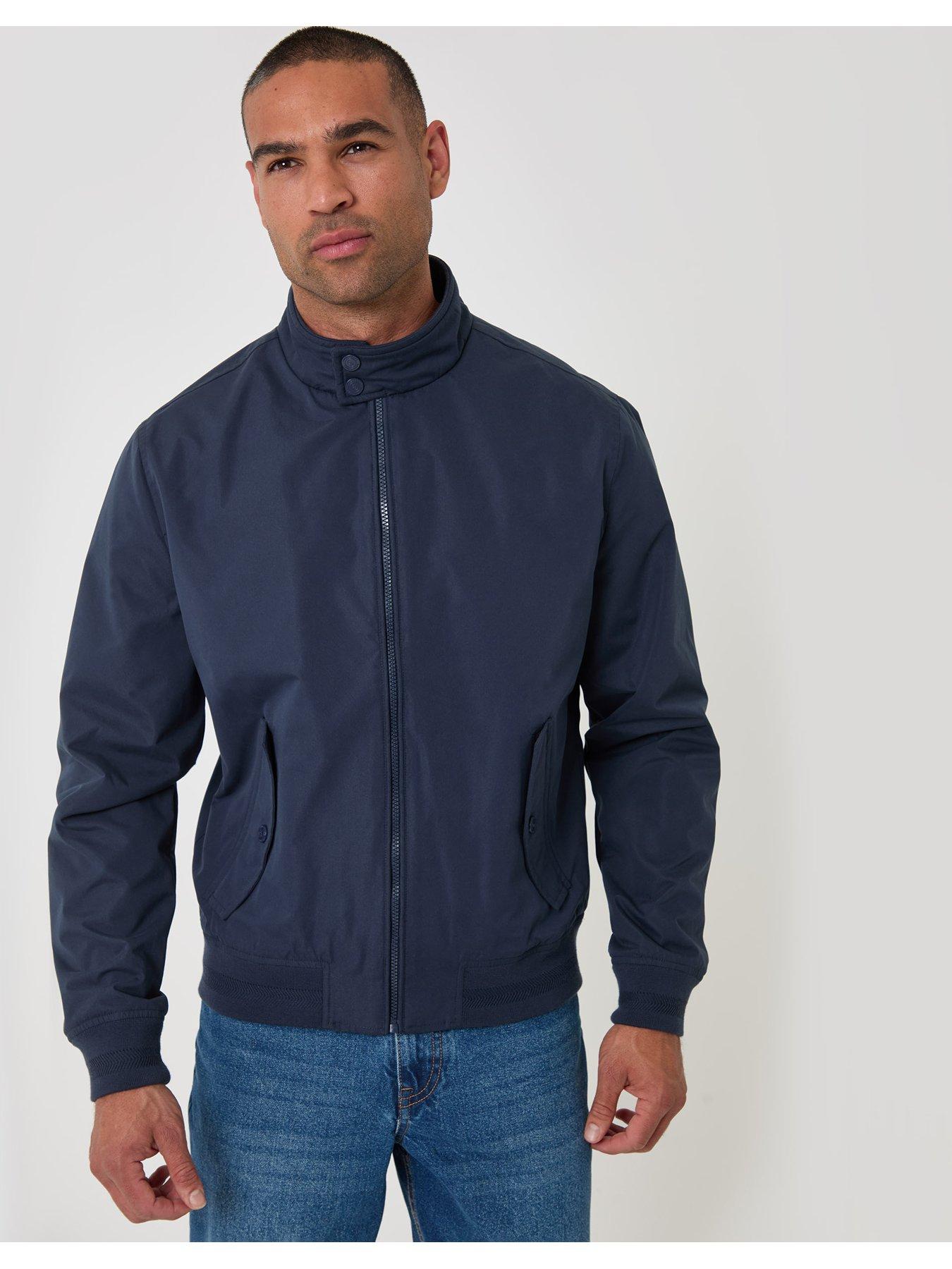 Image 6 of 6 of Threadbare Showerproof Microfibre Harrington Jacket In Navy