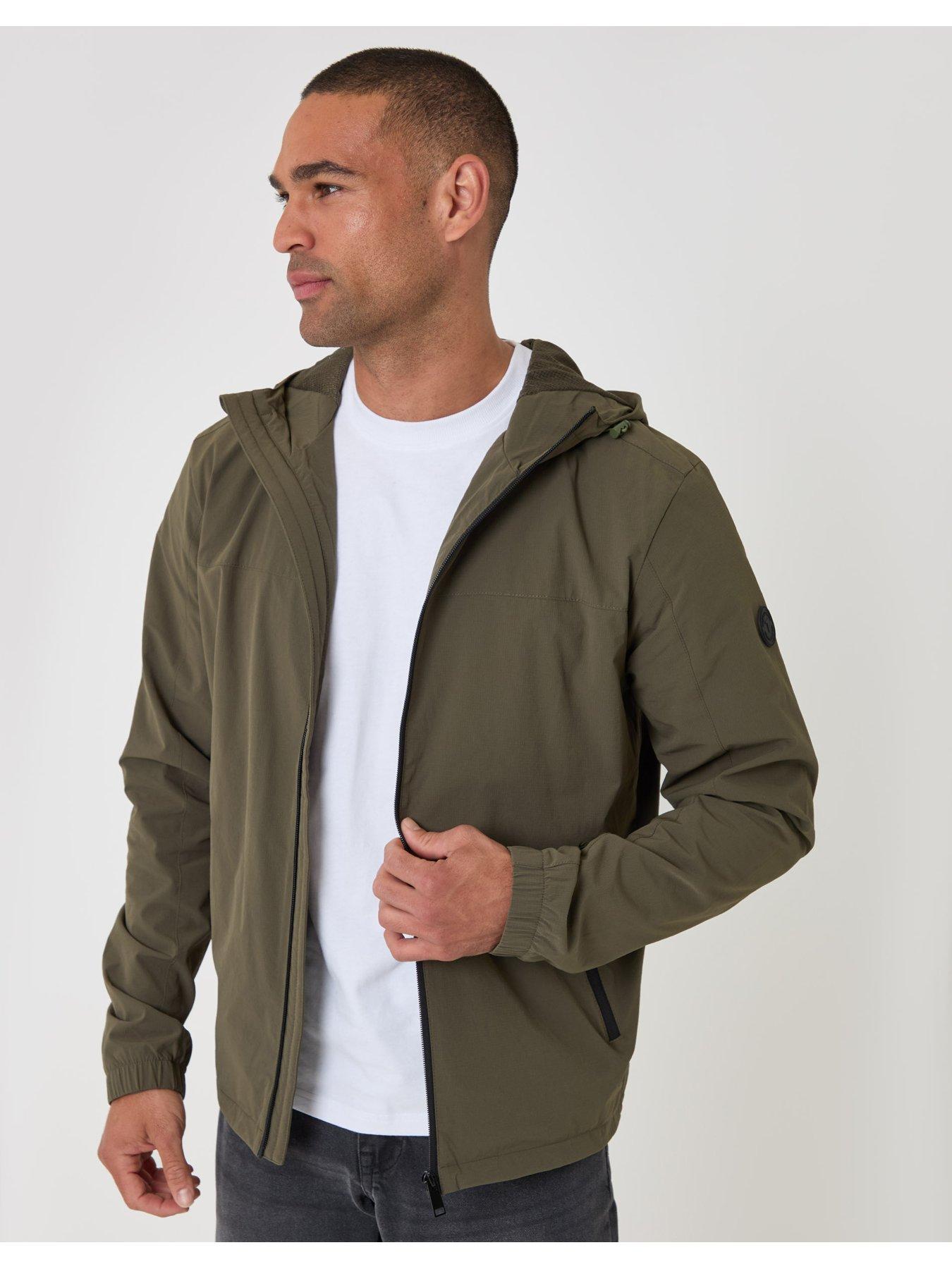 Image 1 of 6 of Threadbare Showerproof Ripstop Hooded Jacket In Khaki