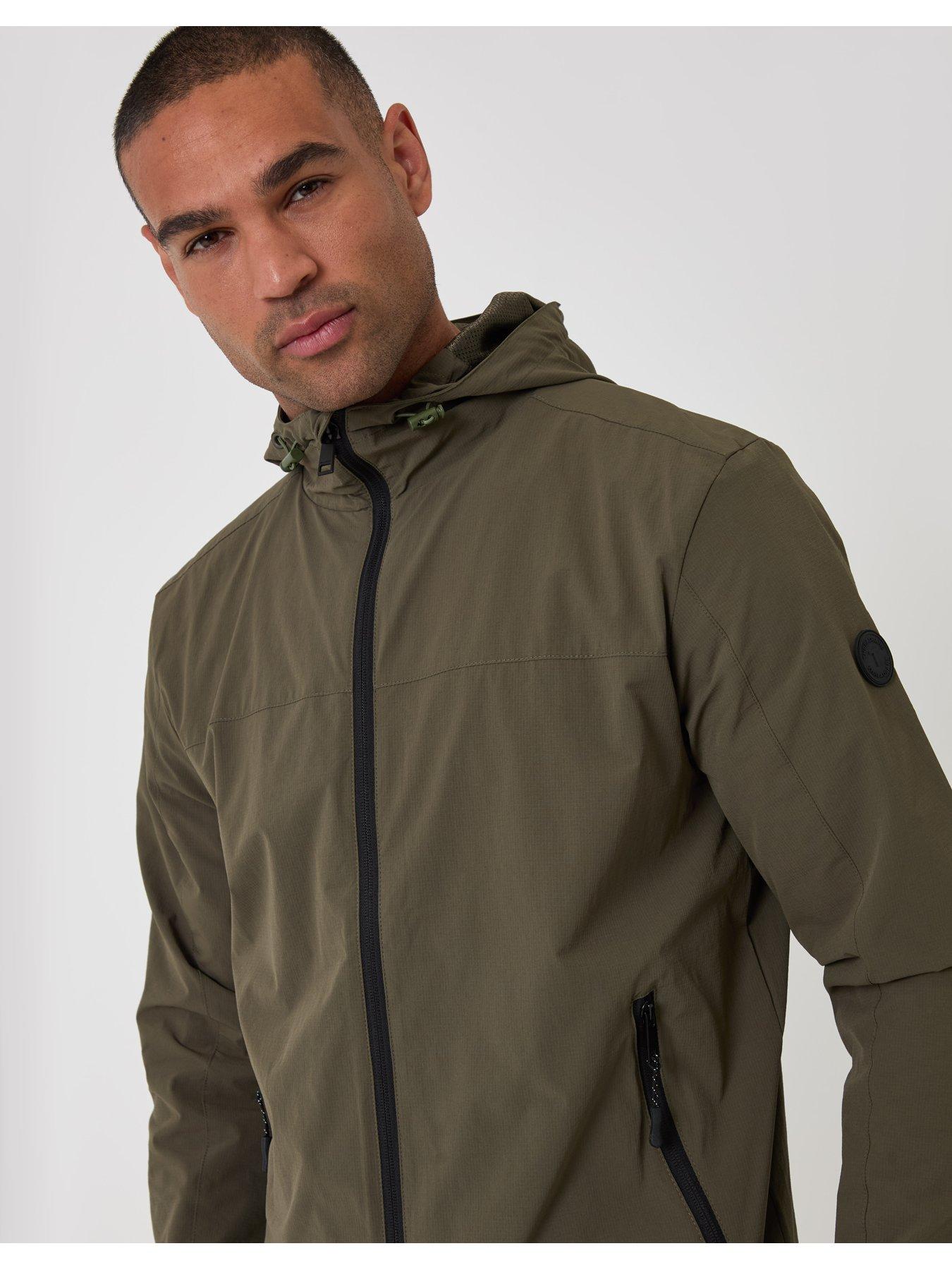 Image 4 of 6 of Threadbare Showerproof Ripstop Hooded Jacket In Khaki