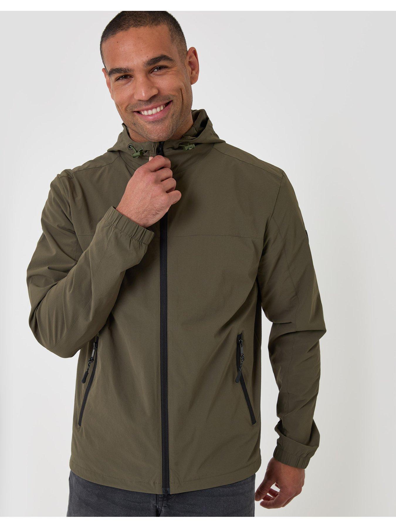 Image 5 of 6 of Threadbare Showerproof Ripstop Hooded Jacket In Khaki